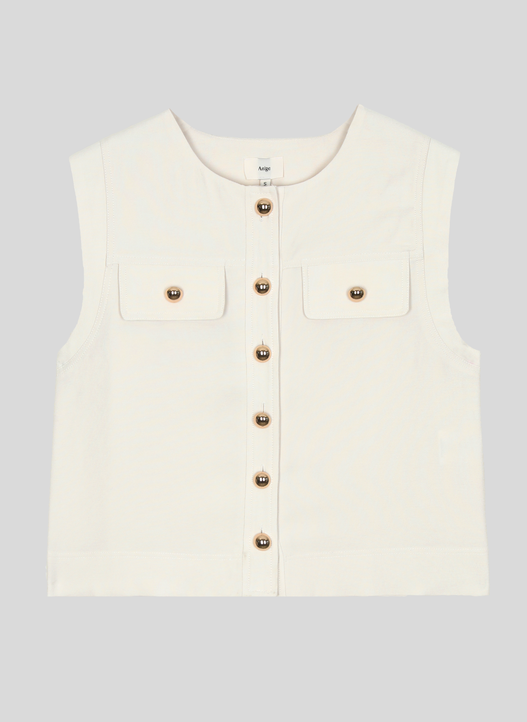 VESTE SANS MANCHES ZELIA ecru