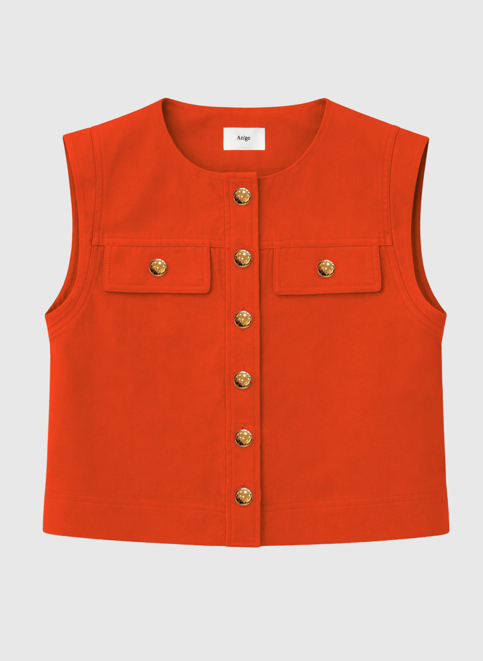 VESTE SANS MANCHES ZELIA piment