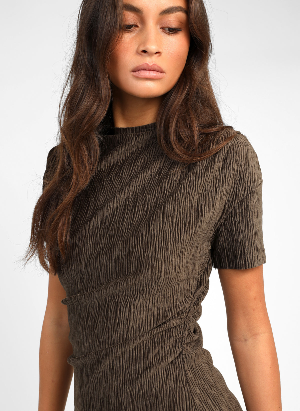 ELOANE Midi Dress, Brown