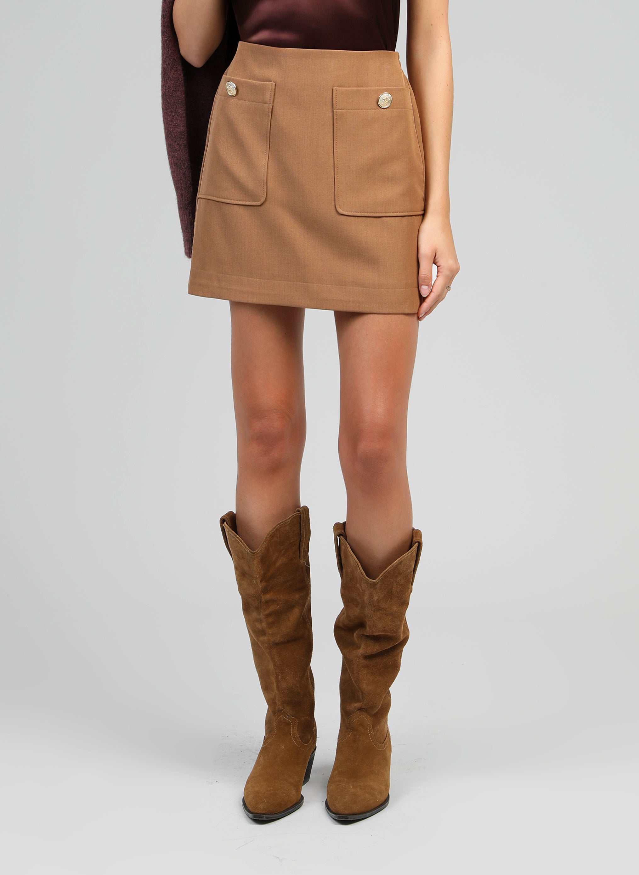 JUPE COURTE GILMA camel