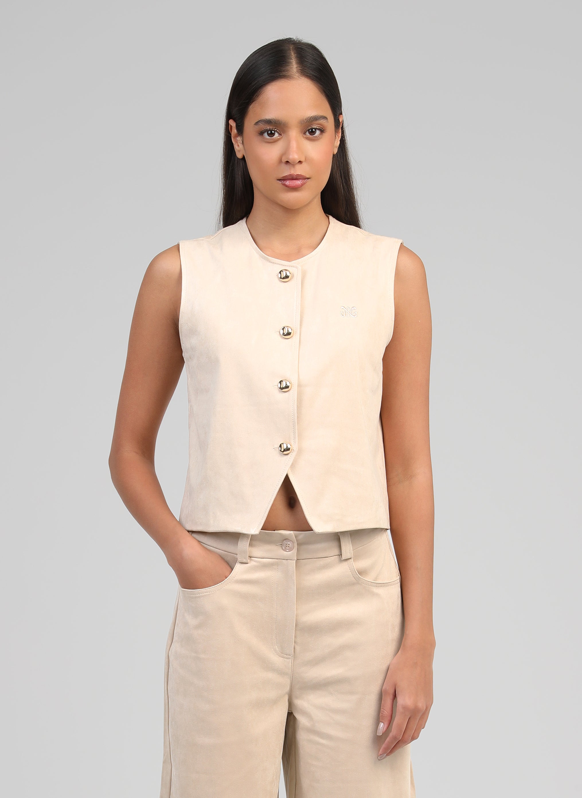 VESTE SANS MANCHES HULIANE ecru