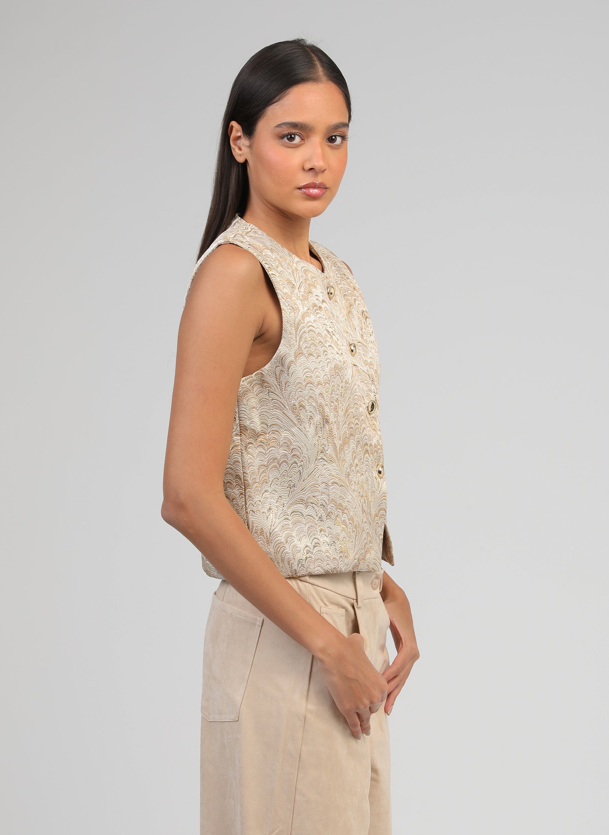 VESTE SANS MANCHES HULYSSA gold