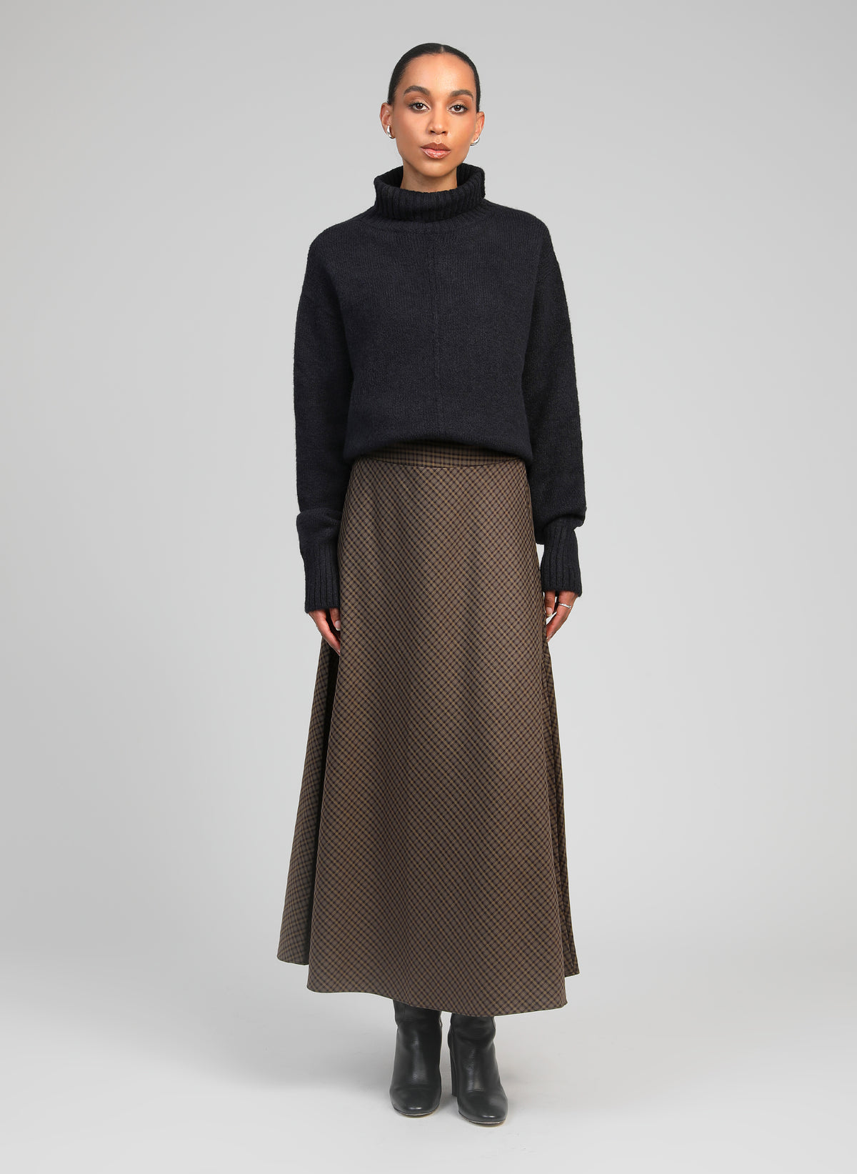 Jupe Midi NEXT En Popeline Marron - Tailles 10, 12, 14 - Neuve Avec étiquettes