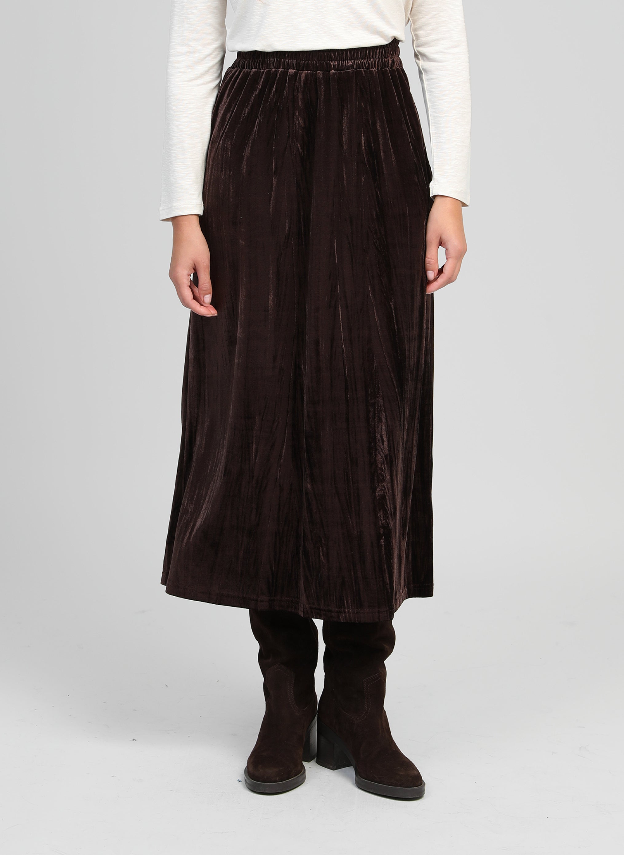 JUPE MIDI JANAIS brown