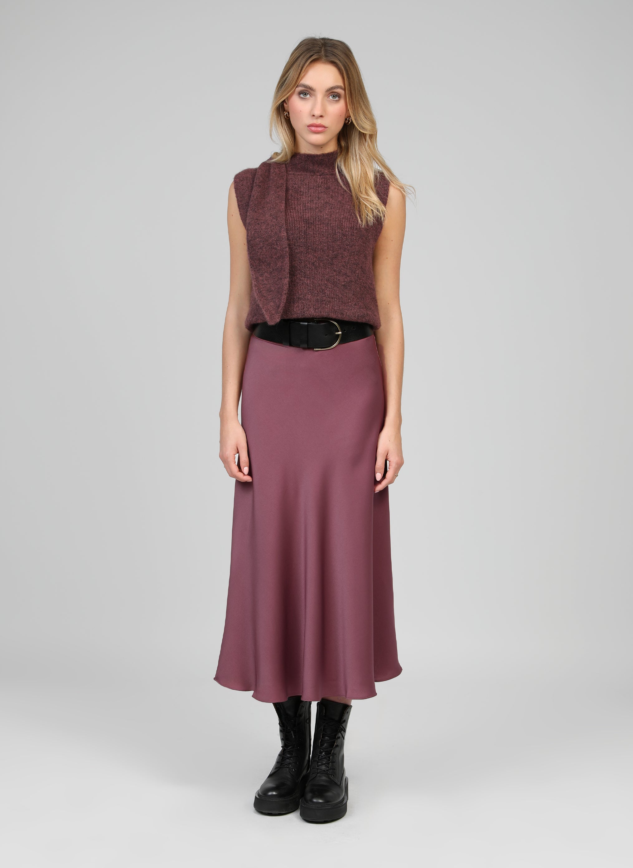 JUPE MIDI JANIALA rose