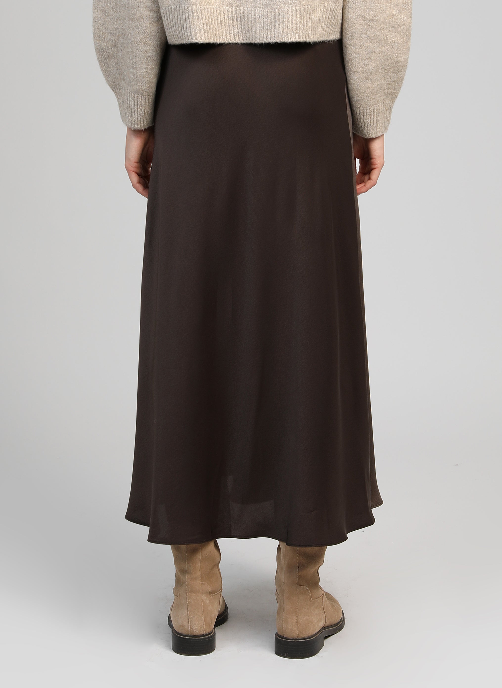 JUPE MIDI JANIALA chocolat