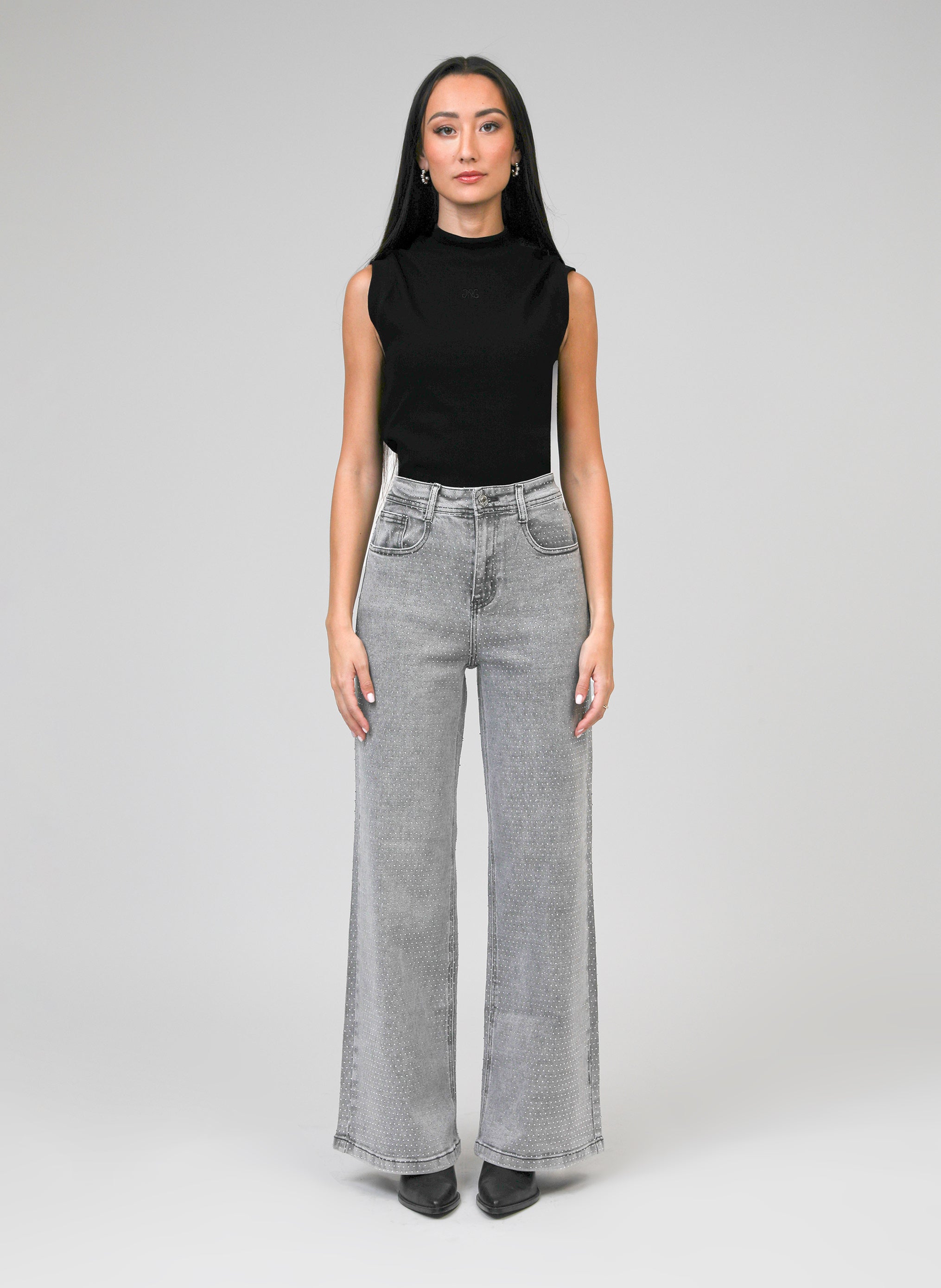 JEAN PAILLETTES gris