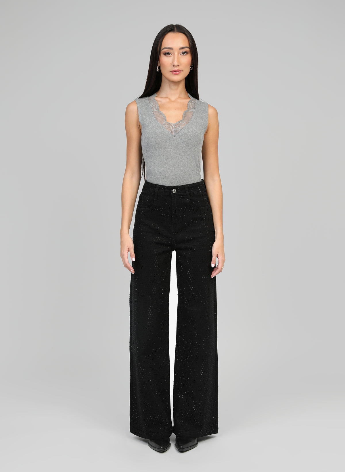 Jean Noir Brillant Reals Jeans Taille L – Neuf Avec étiquettes, Coton Mélangé, étiqueté 39€