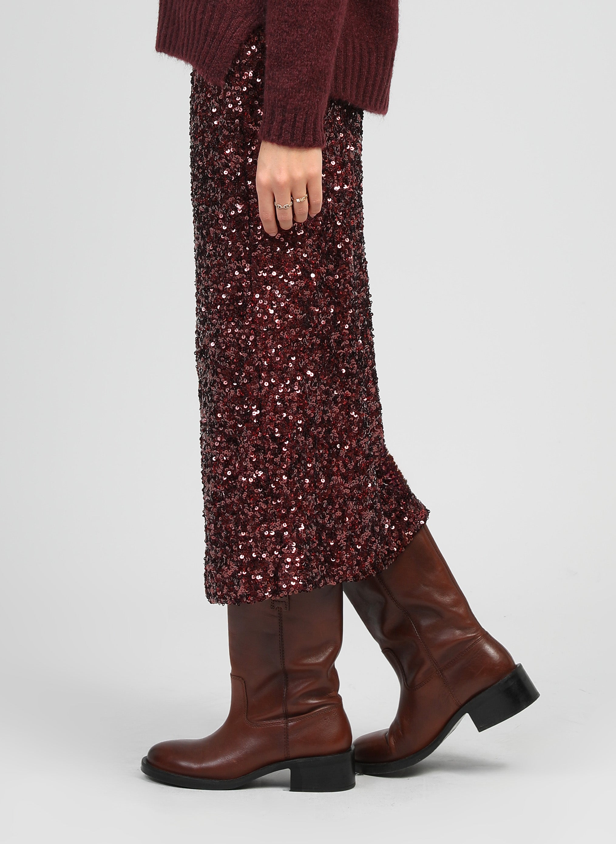 JURLY wine midi skirt