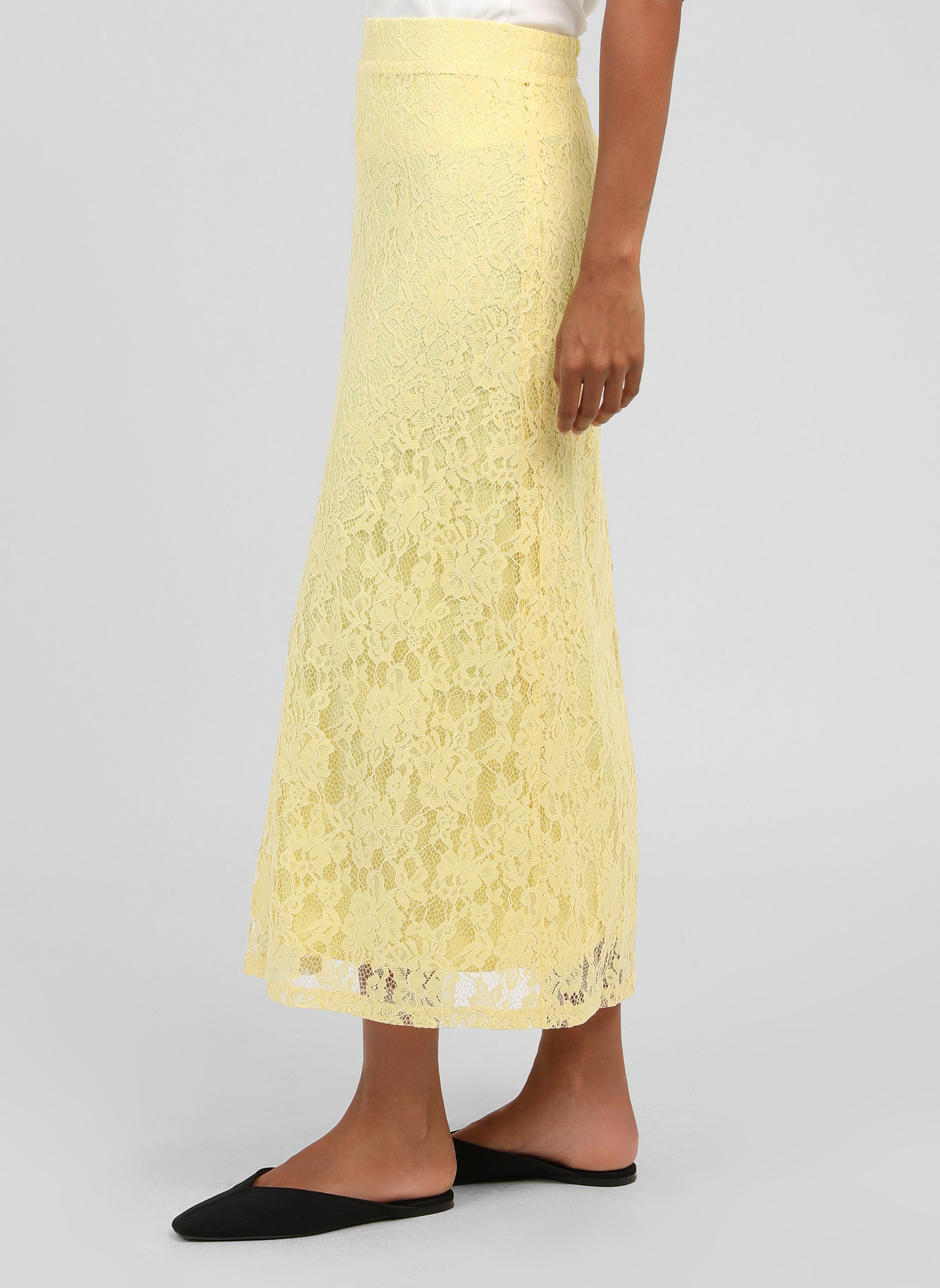 JUPE MIDI JUVYNA jaune