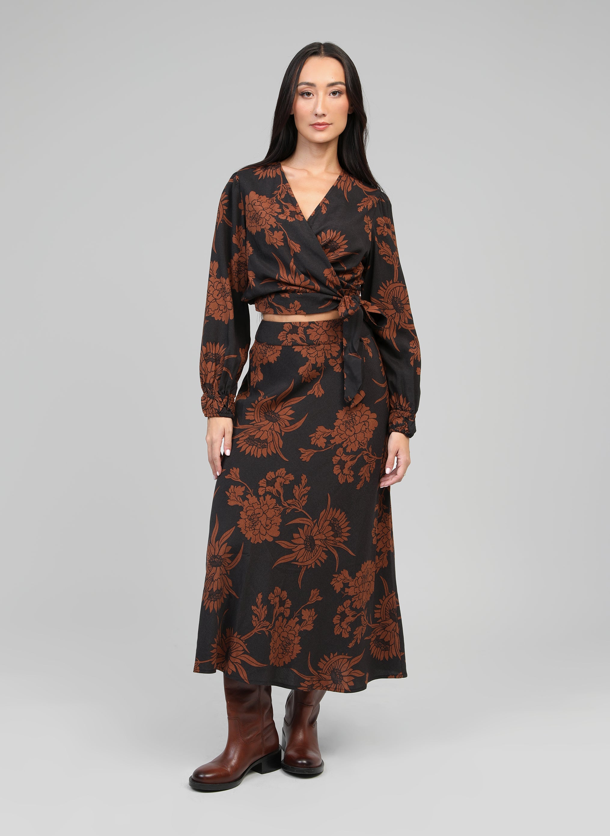 JUPE MIDI GANIA floflo caramel