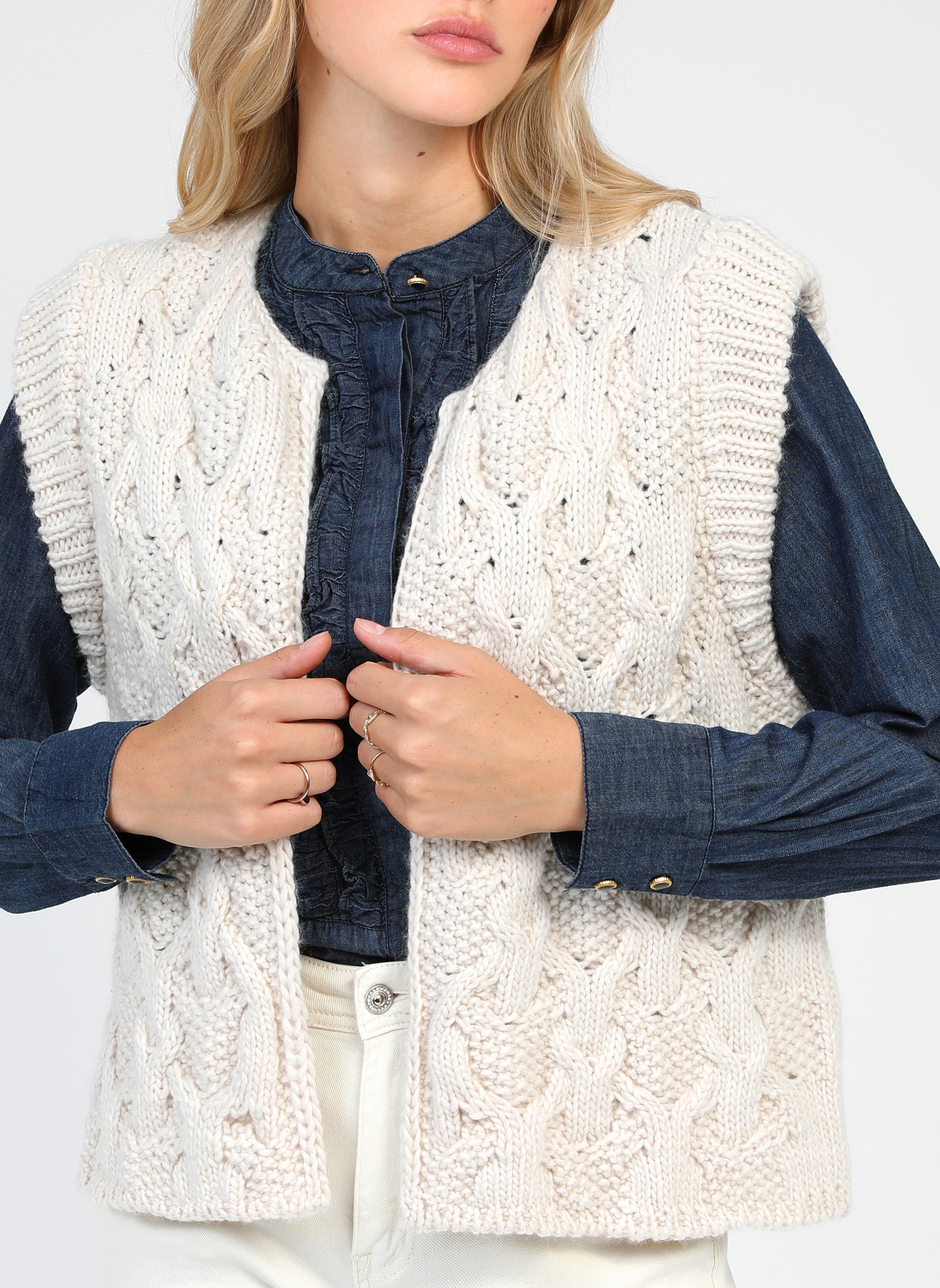 CARDIGAN SANS MANCHE LAJOIA ecru