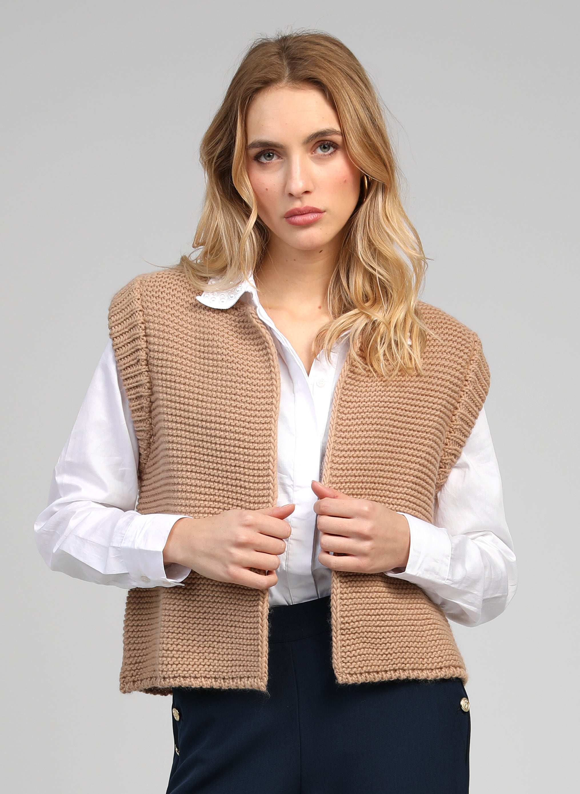CARDIGAN SANS MANCHE LEGRINGOT beige
