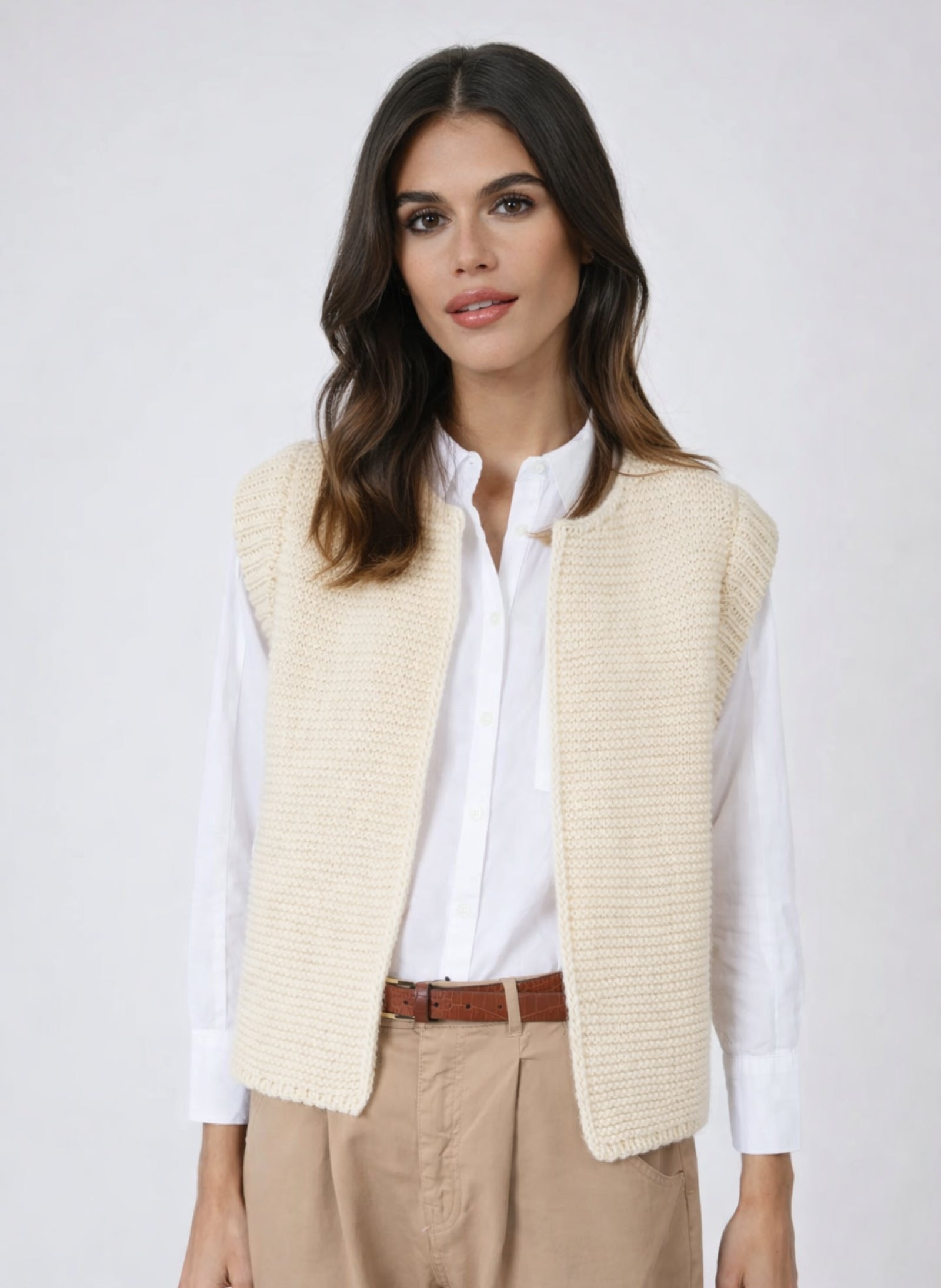 CARDIGAN SANS MANCHE LEGRINGOU vanille