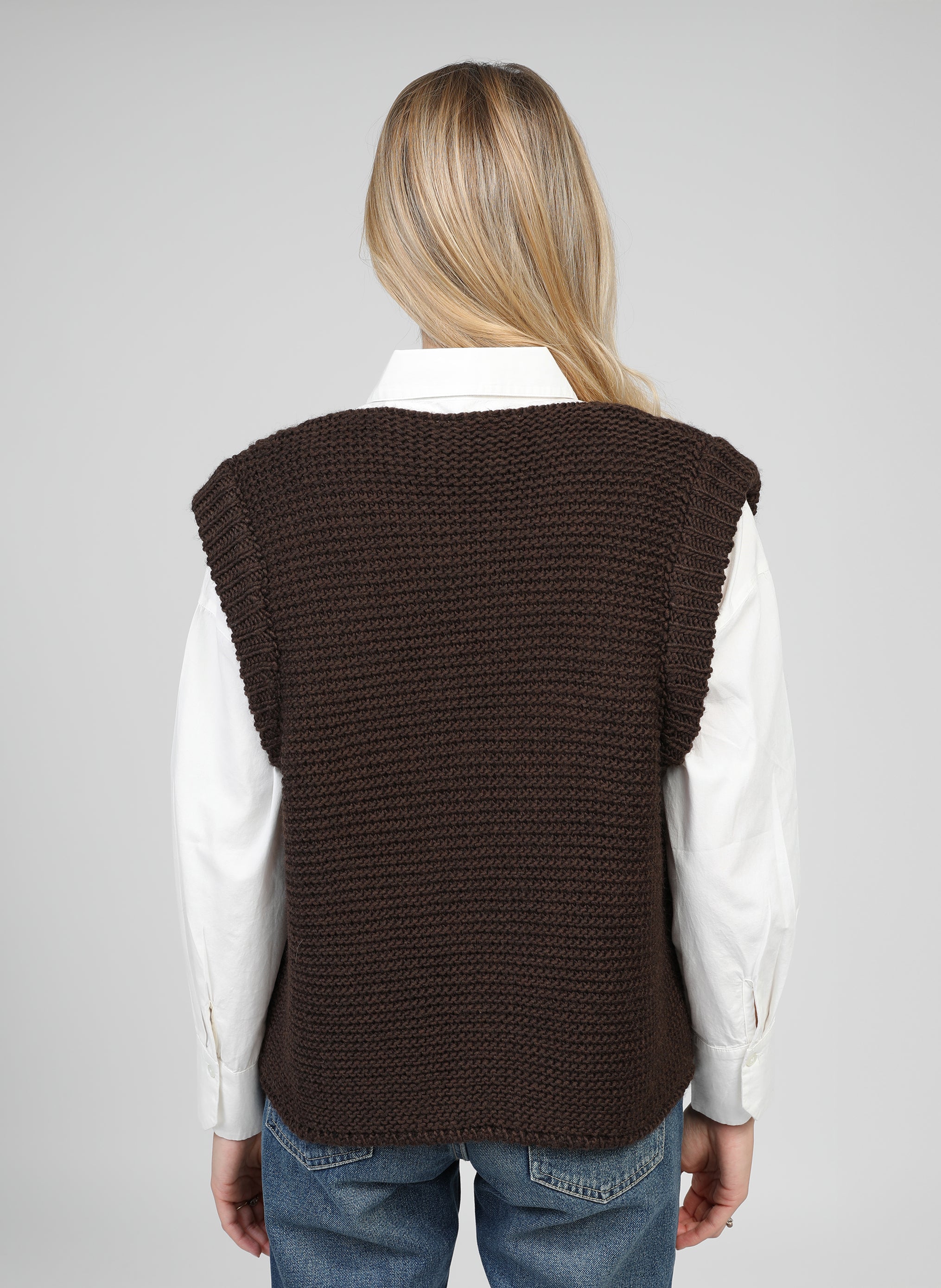 CARDIGAN SANS MANCHE LEGRINGOU chocolat