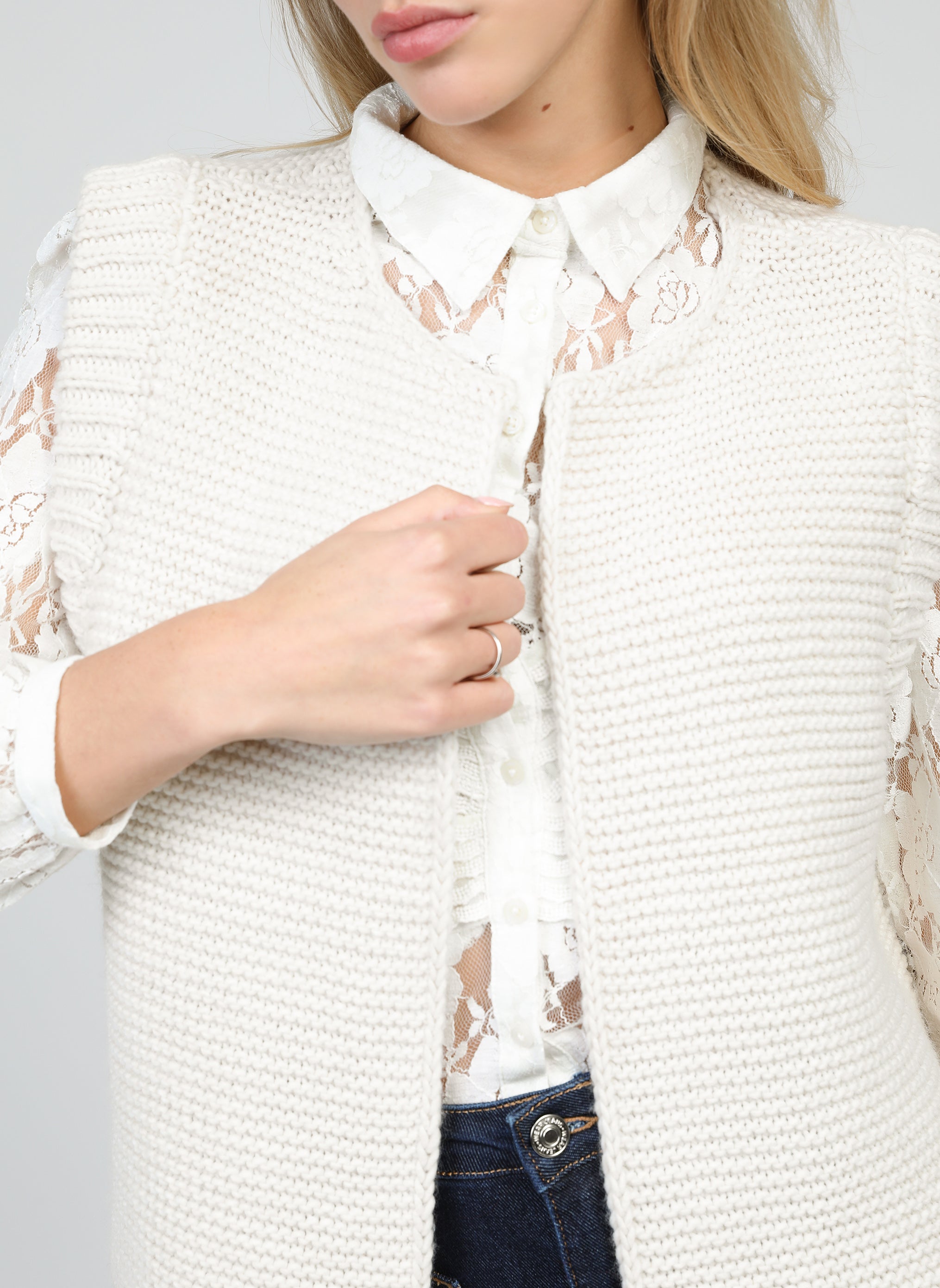 CARDIGAN SANS MANCHE LEGRINGOU ecru