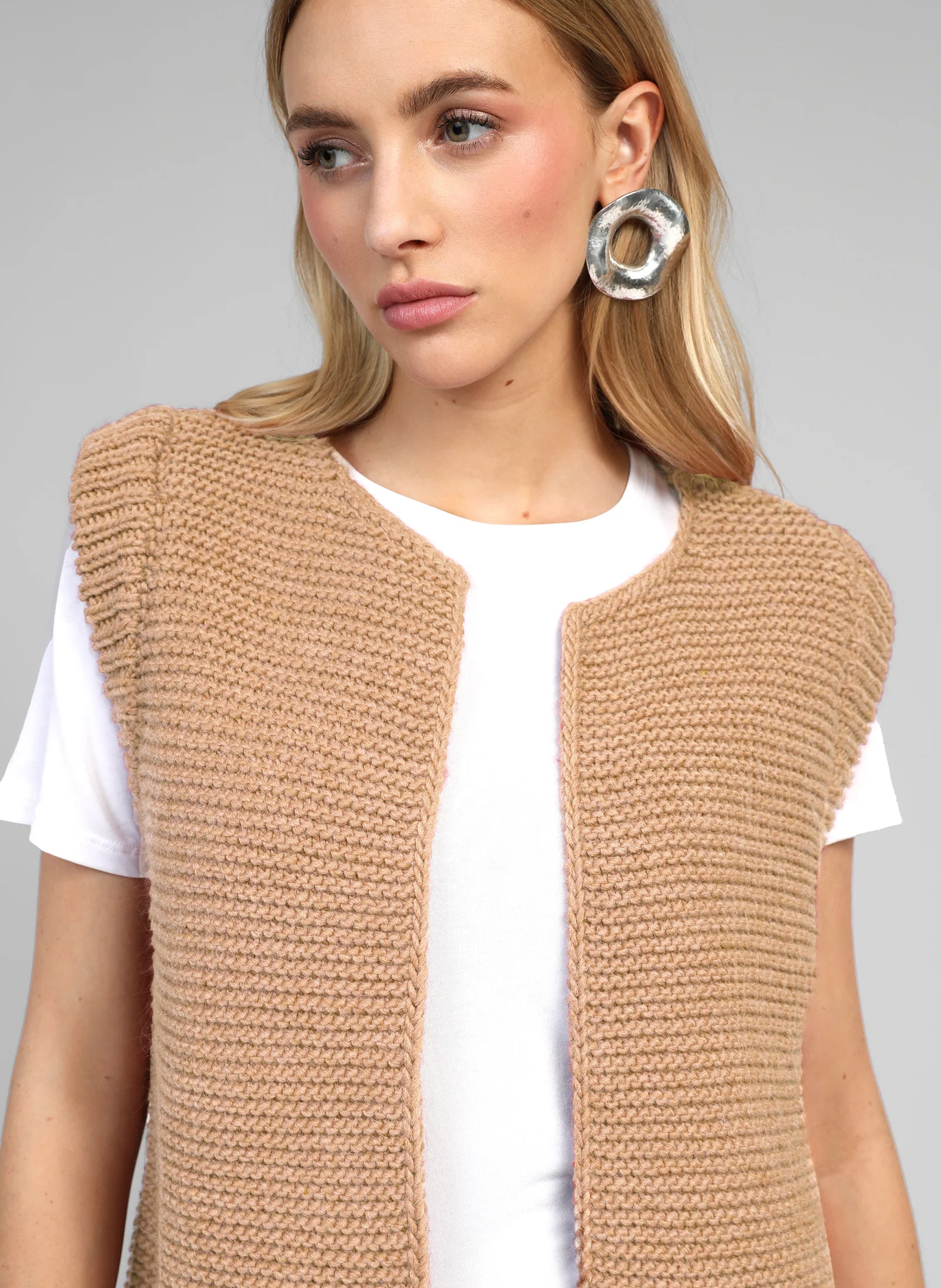 CARDIGAN SANS MANCHE LEGRINGOU beige