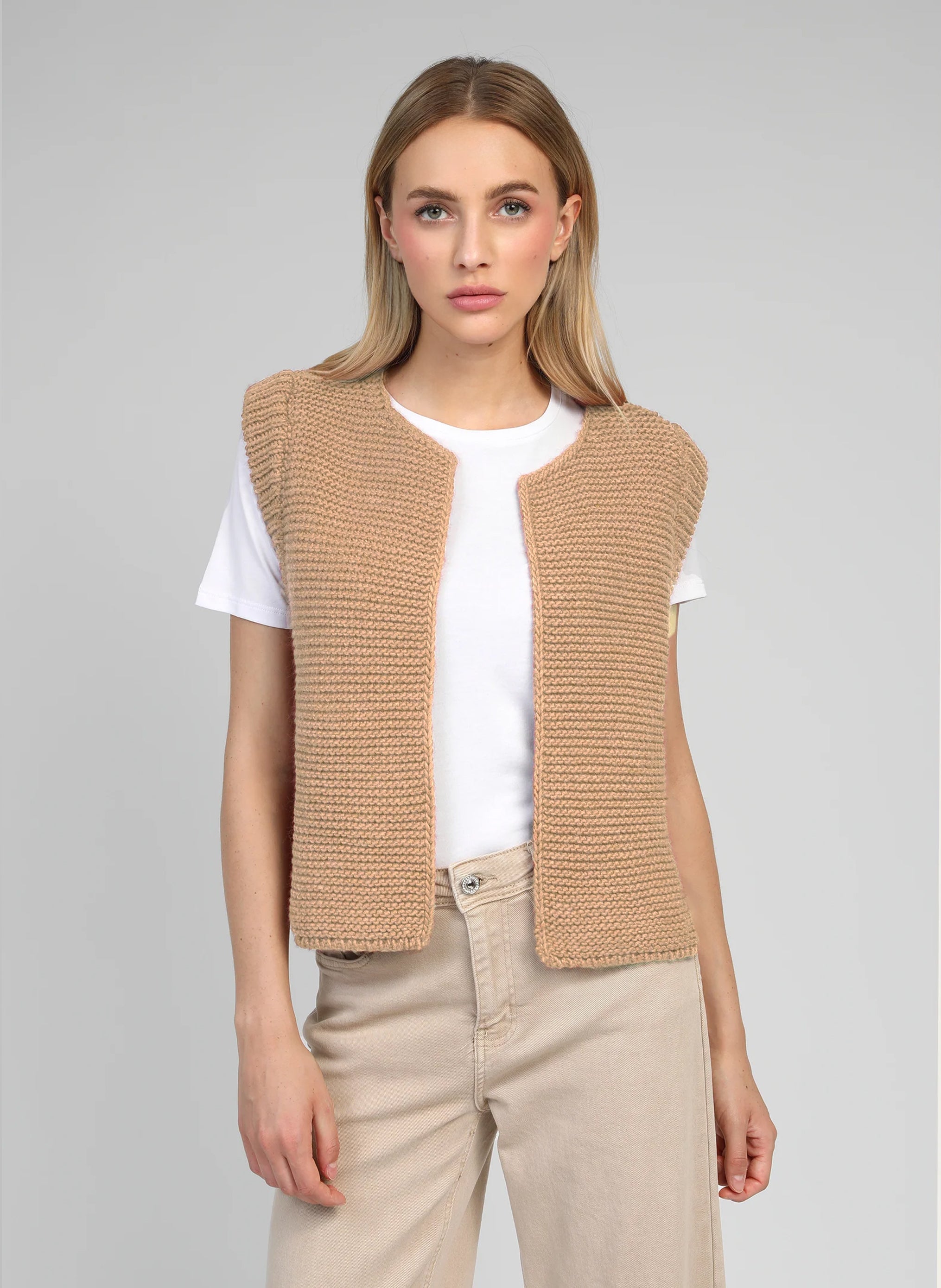 CARDIGAN SANS MANCHE LEGRINGOU beige
