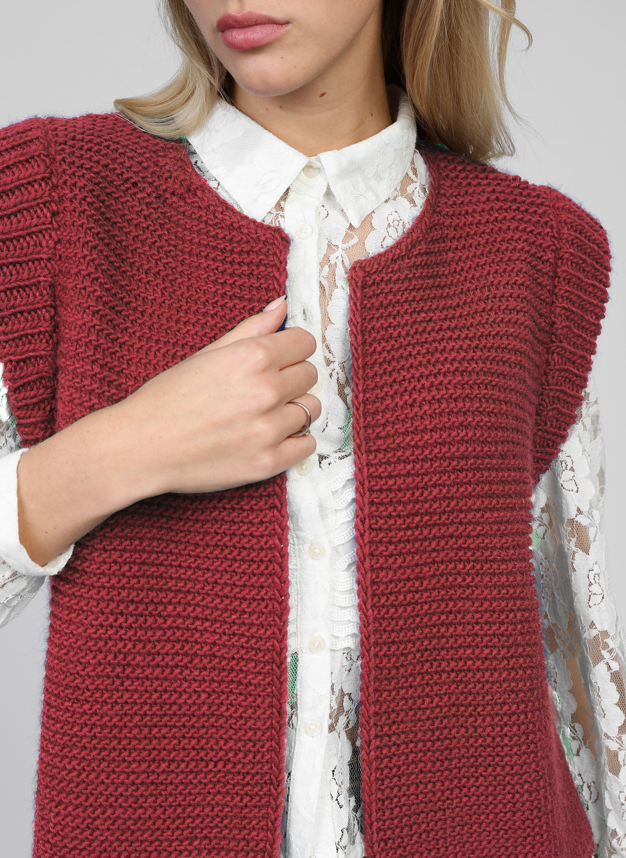 CARDIGAN SIN MANGAS LEGRINGOU, rojo