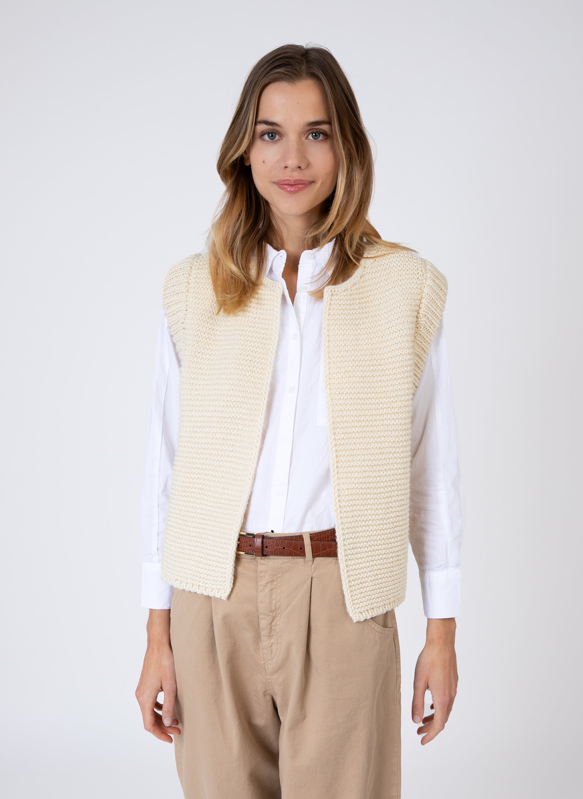 CARDIGAN SANS MANCHE LEGRINGOU vanille