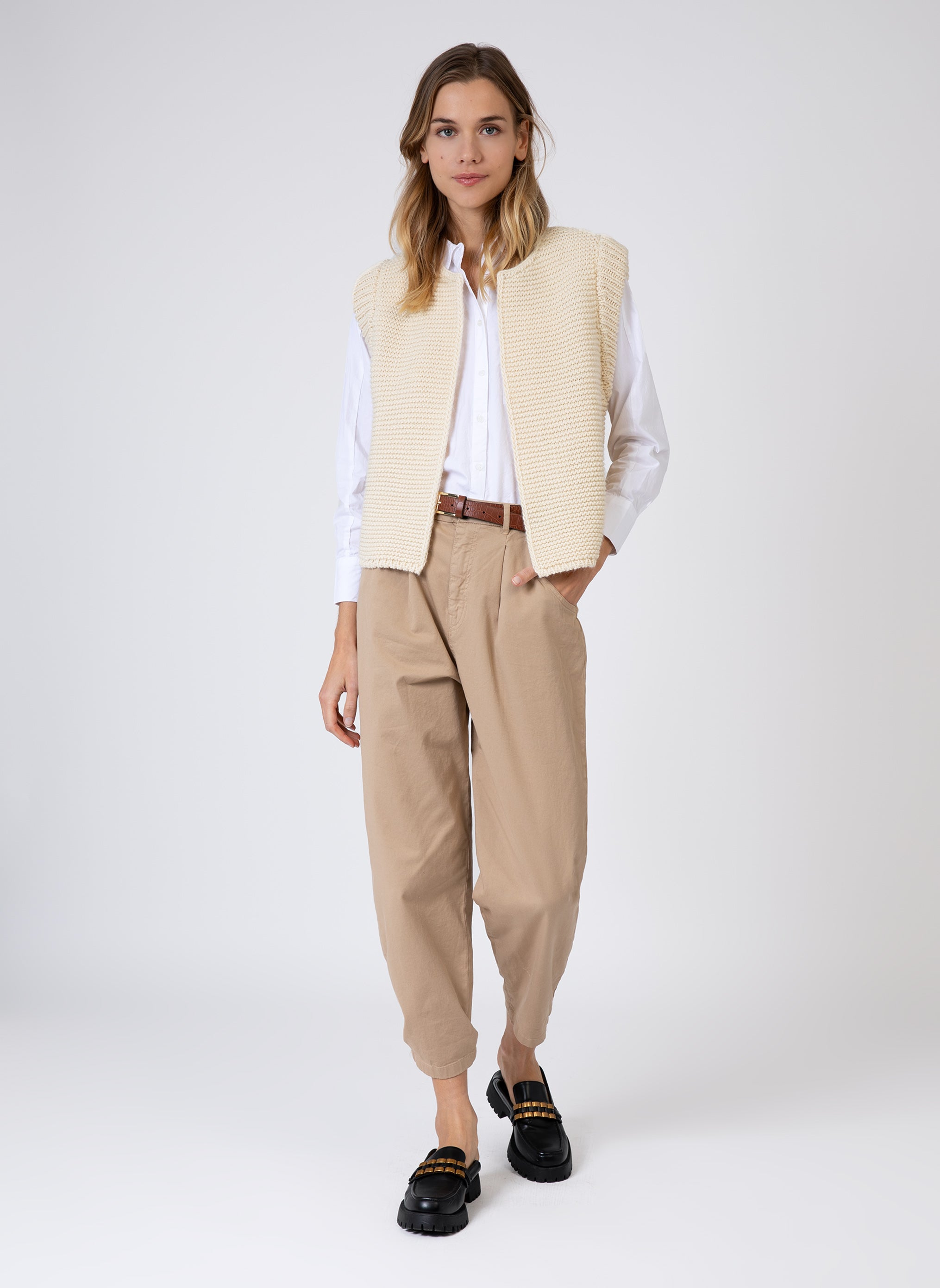 CARDIGAN SANS MANCHE LEGRINGOU vanille