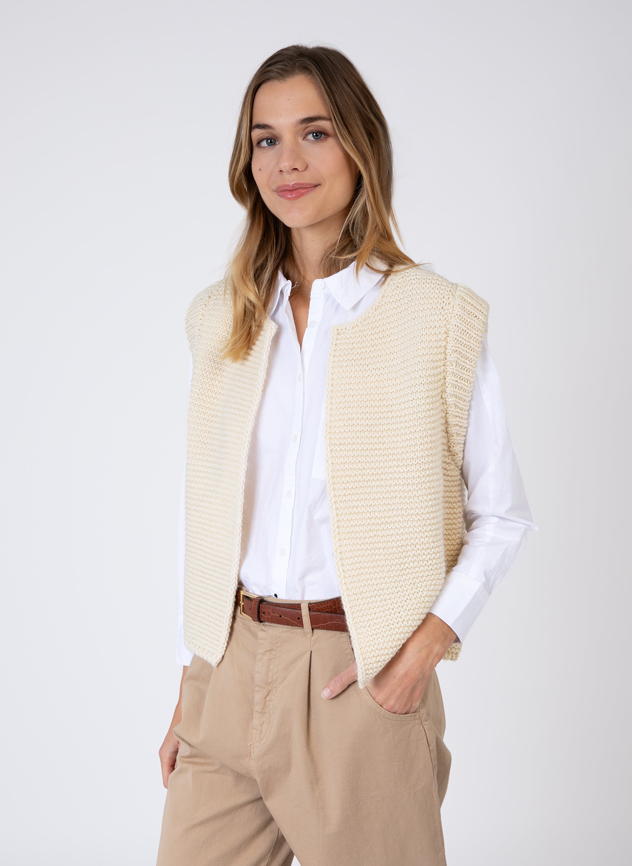 CARDIGAN SANS MANCHE LEGRINGOU vanille