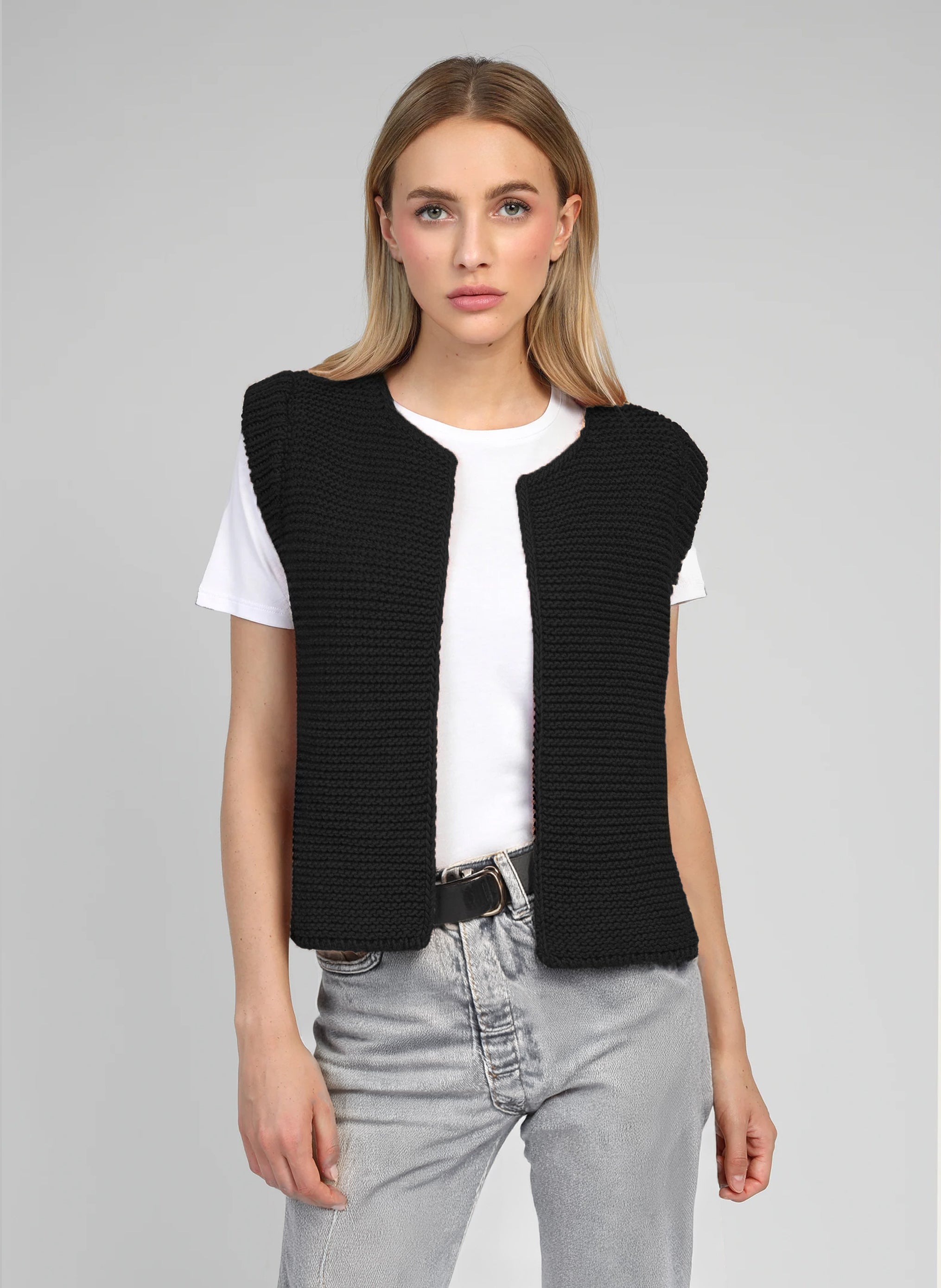 CARDIGAN SANS MANCHE LEGRINGOU noir