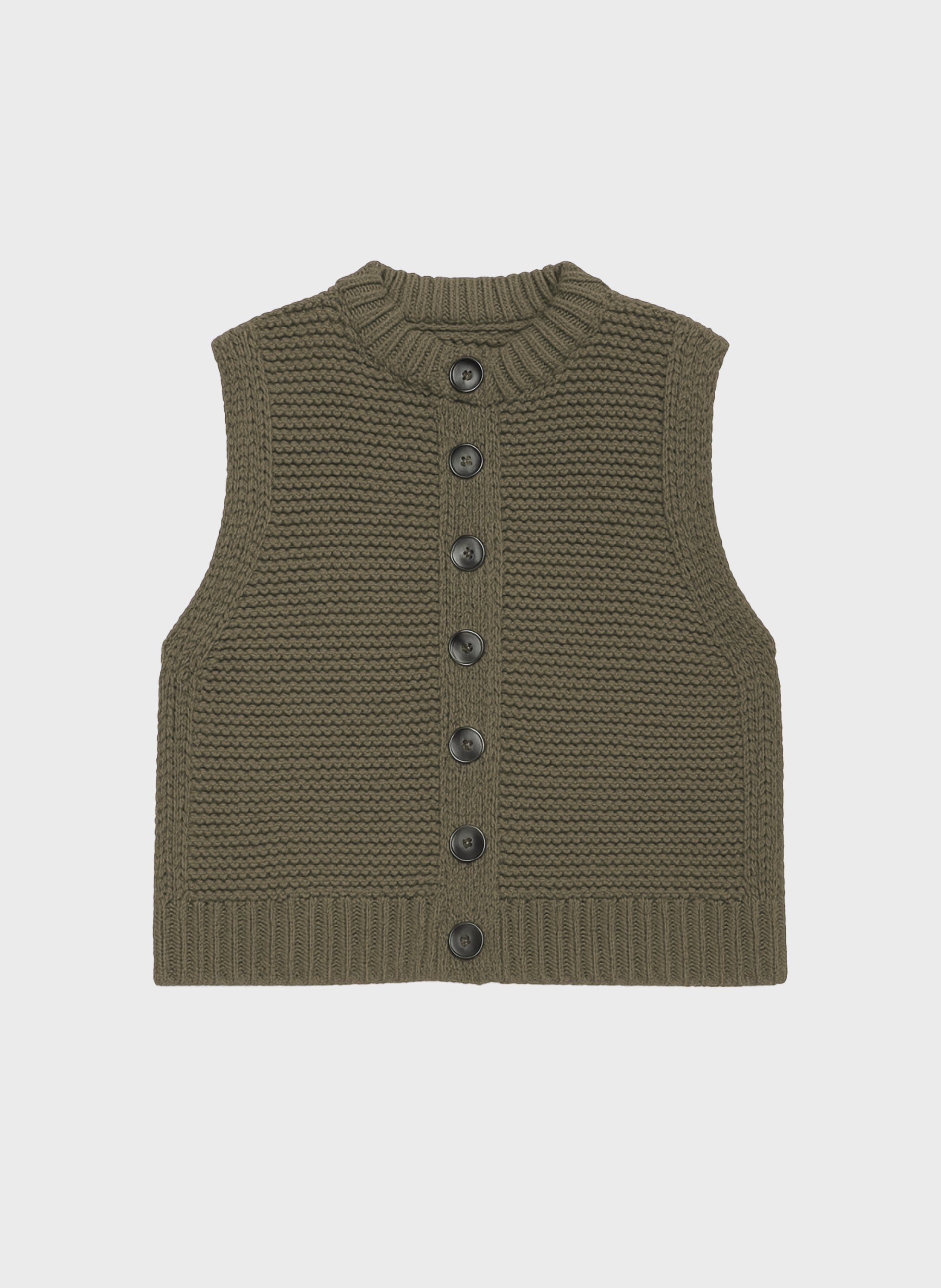 CARDIGAN SANS MANCHE LEJICKY militaire