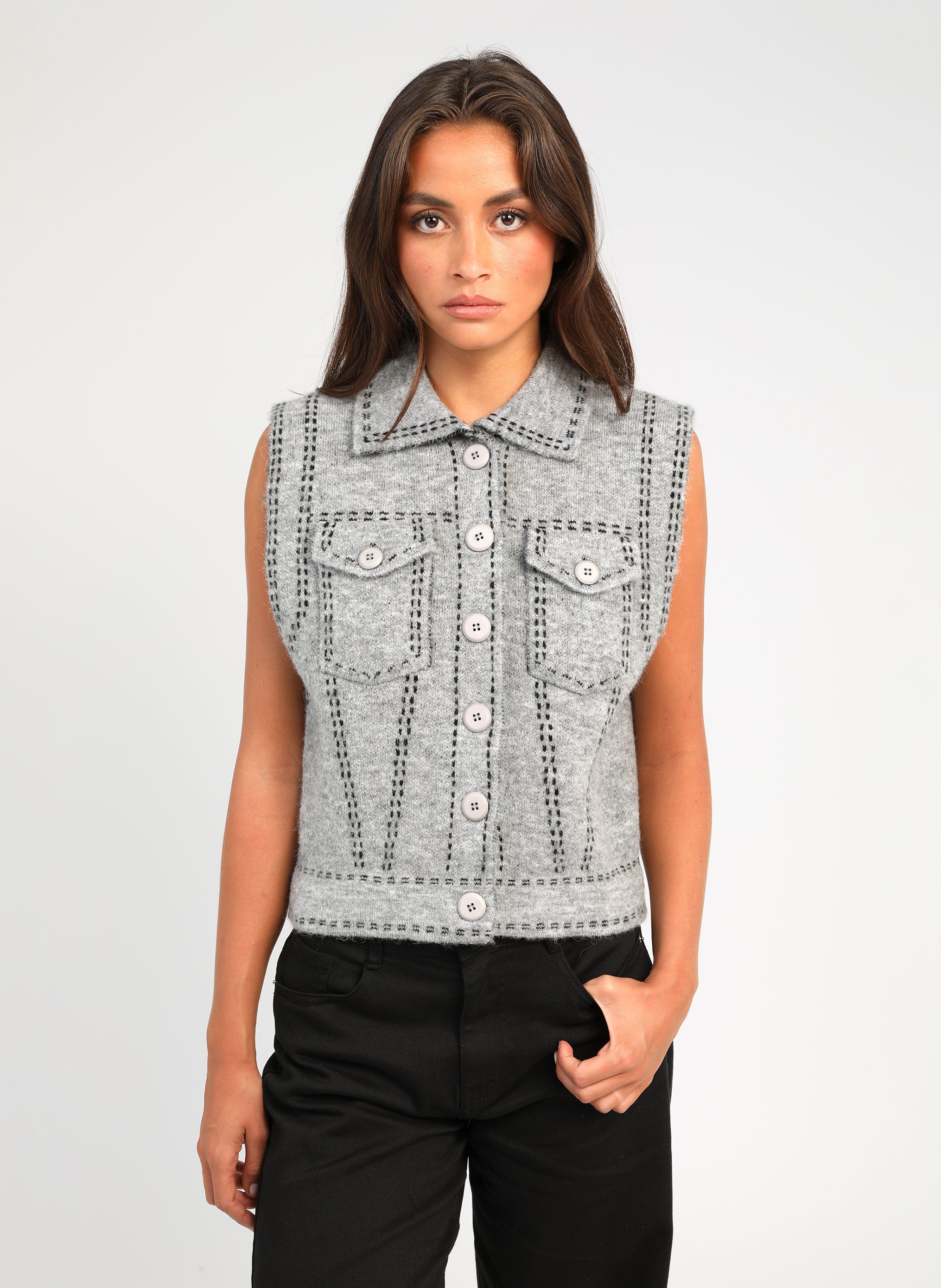 GILET LEWAYNE gris