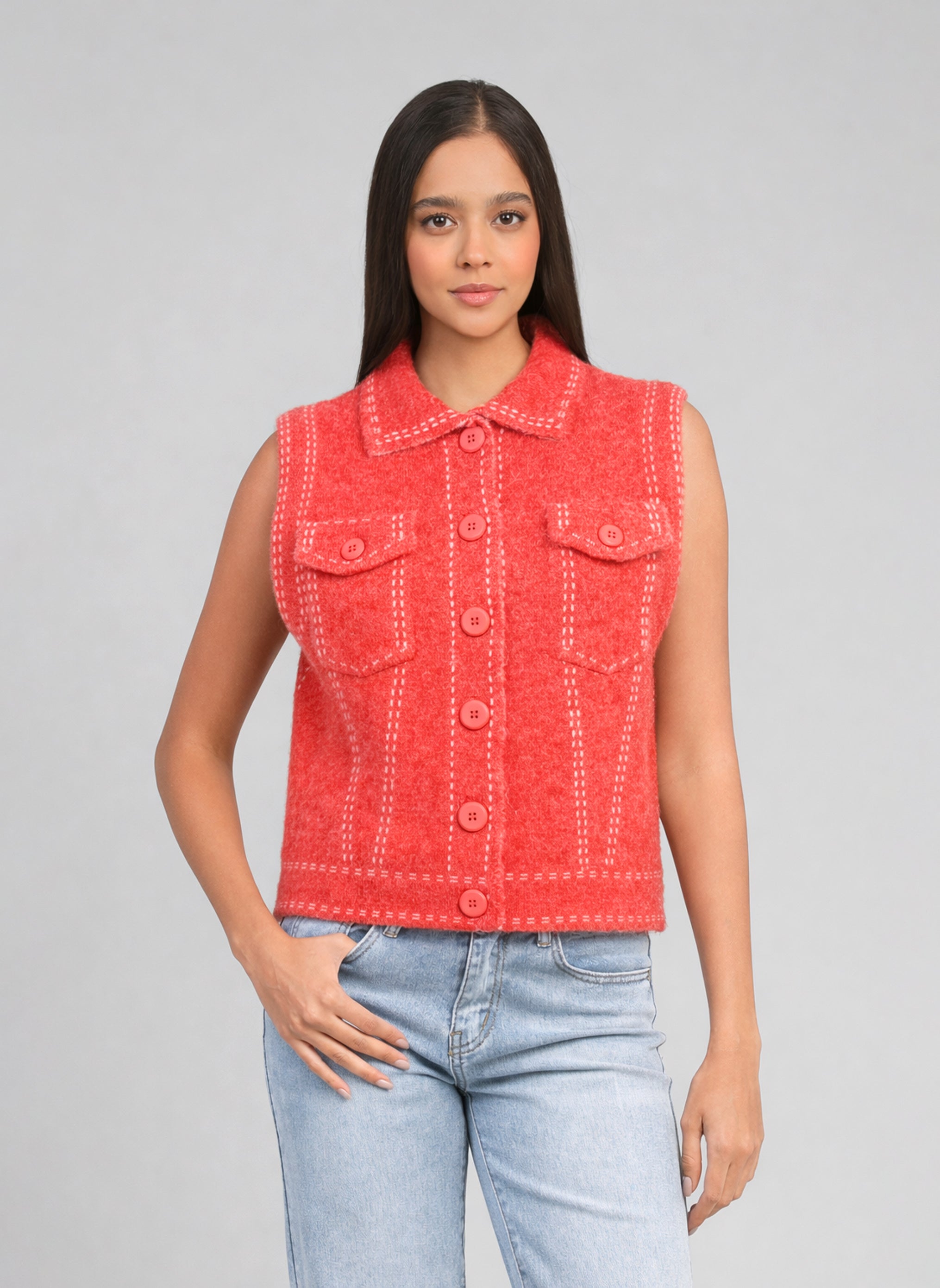 GILET LEWAYNE coquelicot