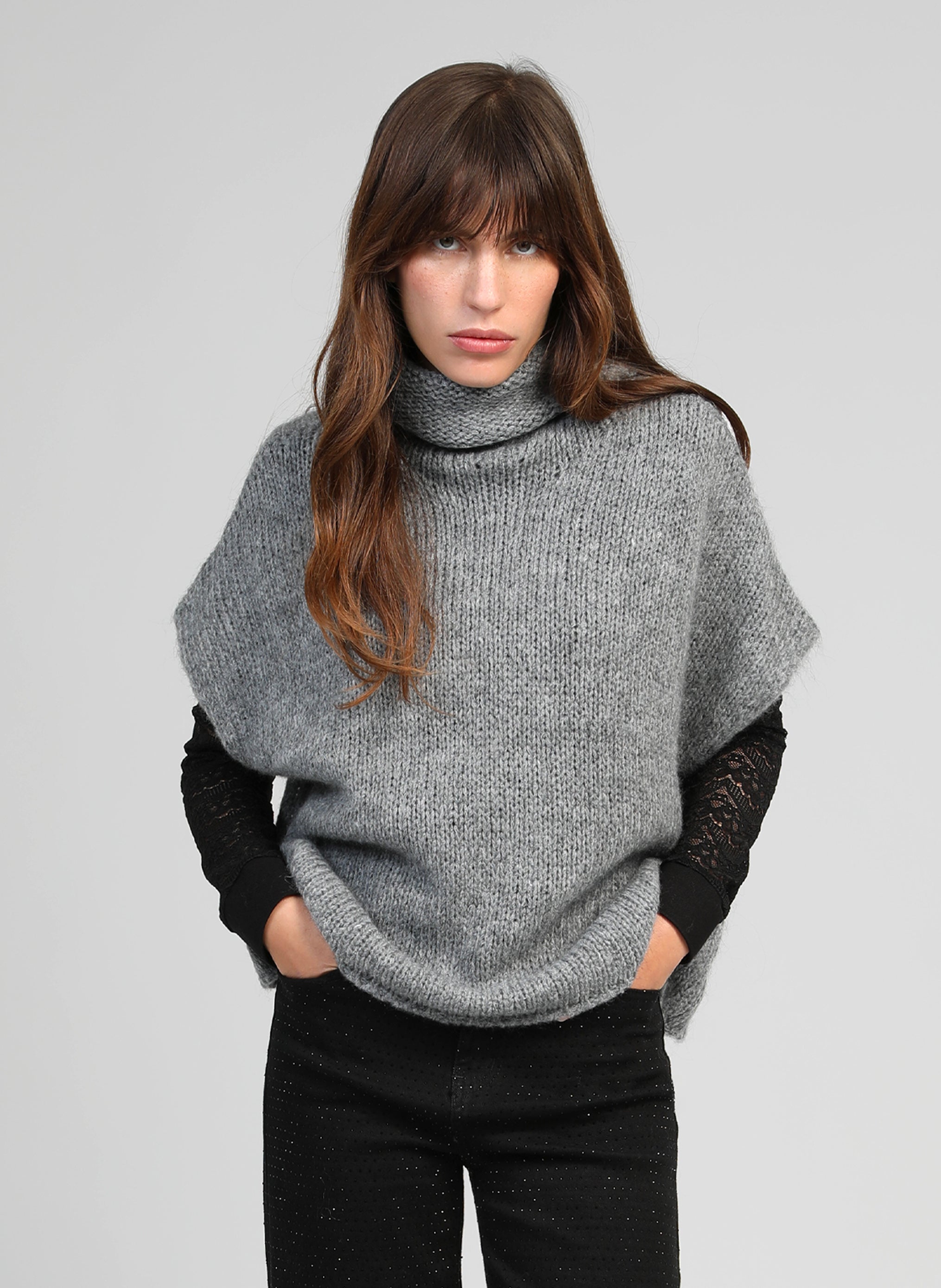 PULL LOKO gris chiné