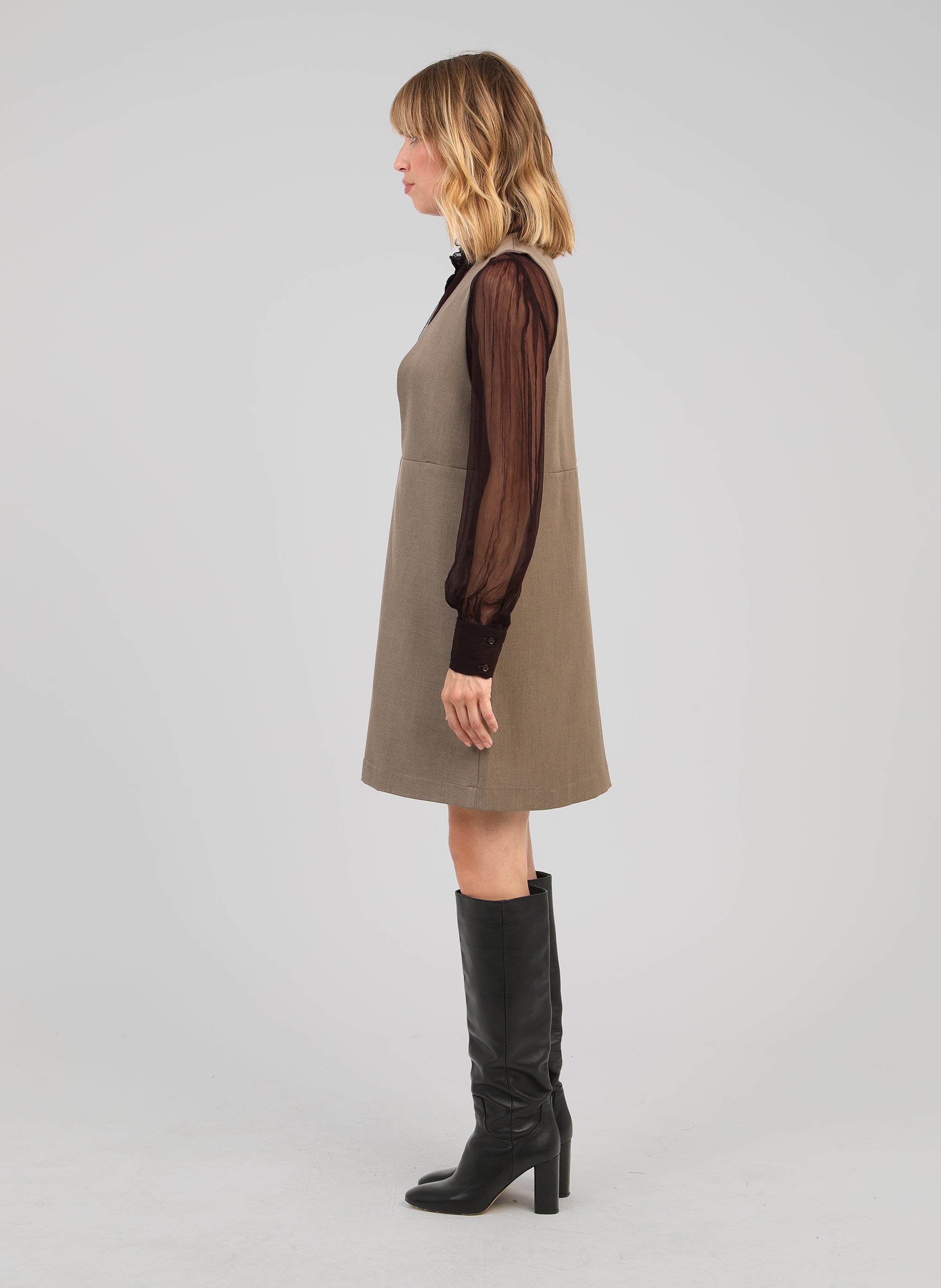 ROBE COURTE MADINA taupe