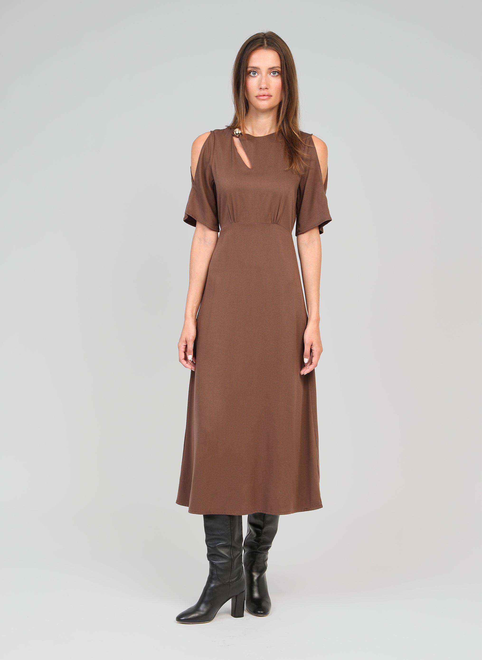 ROBE LONGUE MAELSA marron