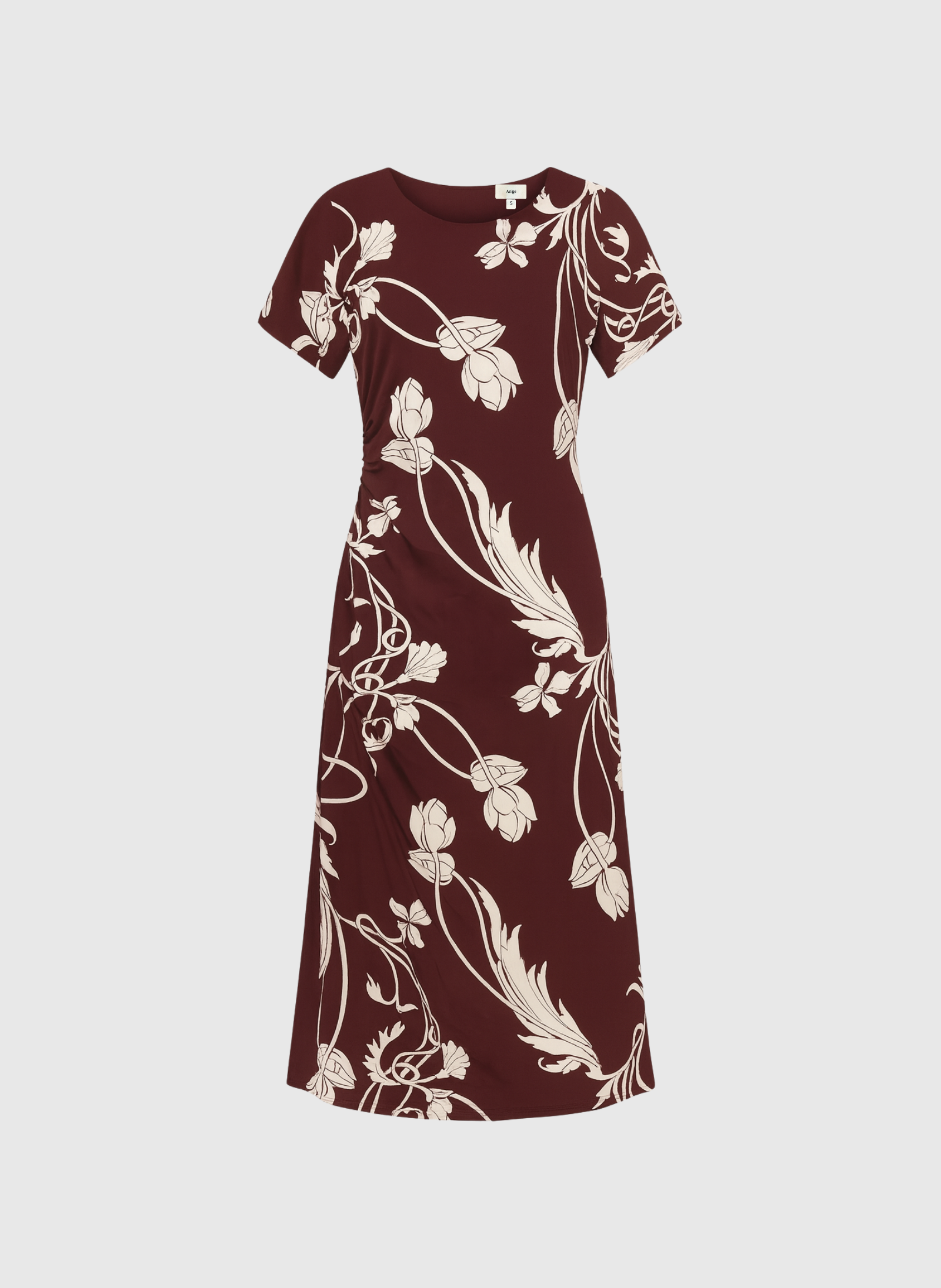 MALORA kriket burgundy midi dress