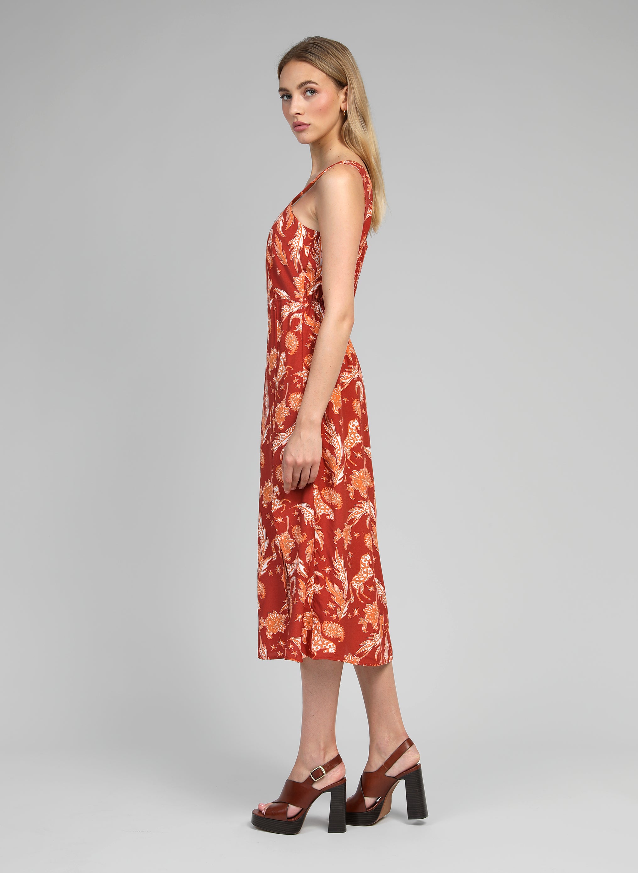 MANILY terracotta fleche MIDI DRESS