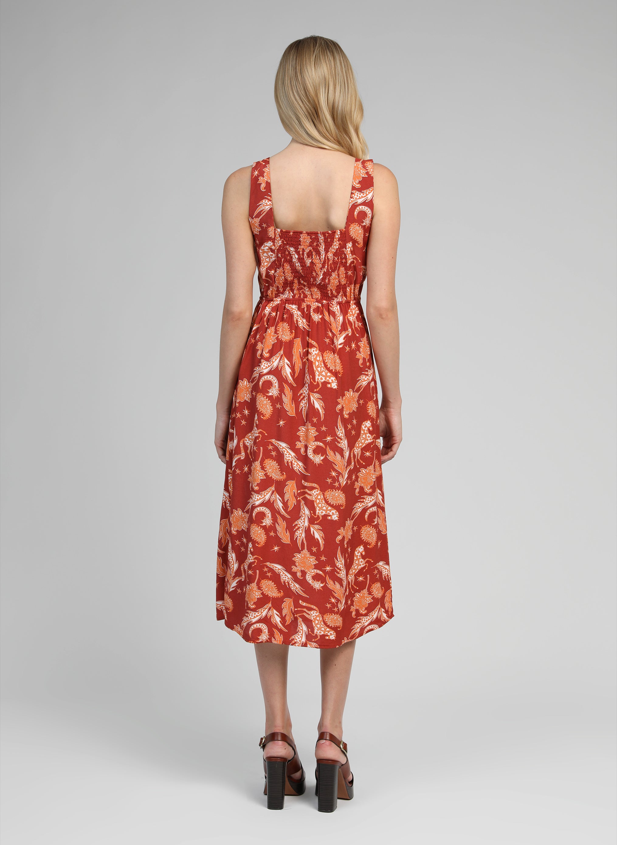 MANILY terracotta fleche MIDI DRESS
