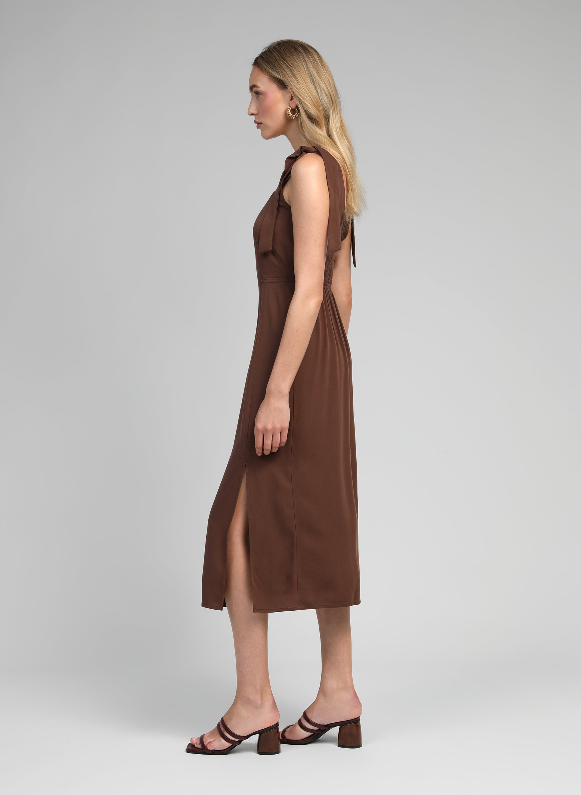 MANTIA brown MIDI DRESS