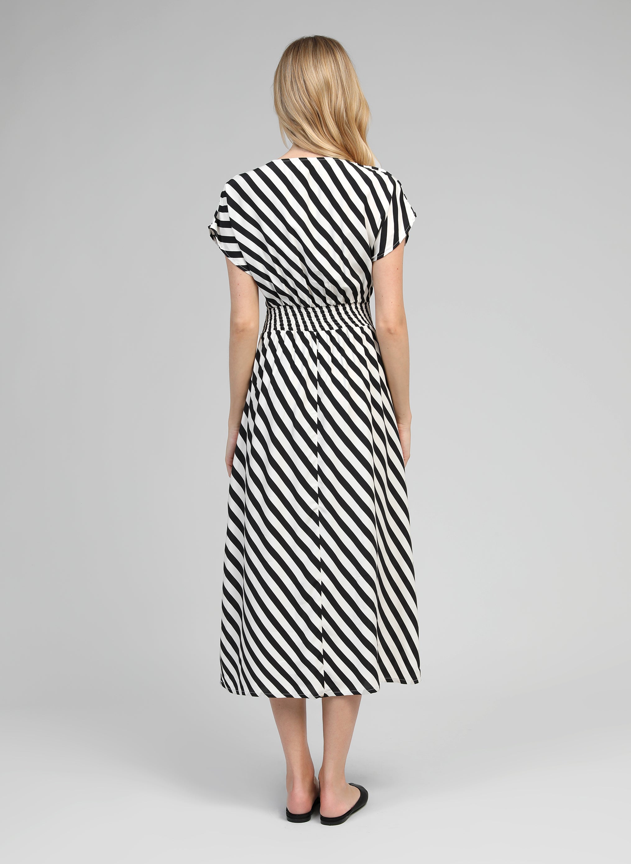 ROBE MIDI MATIA stipe noir