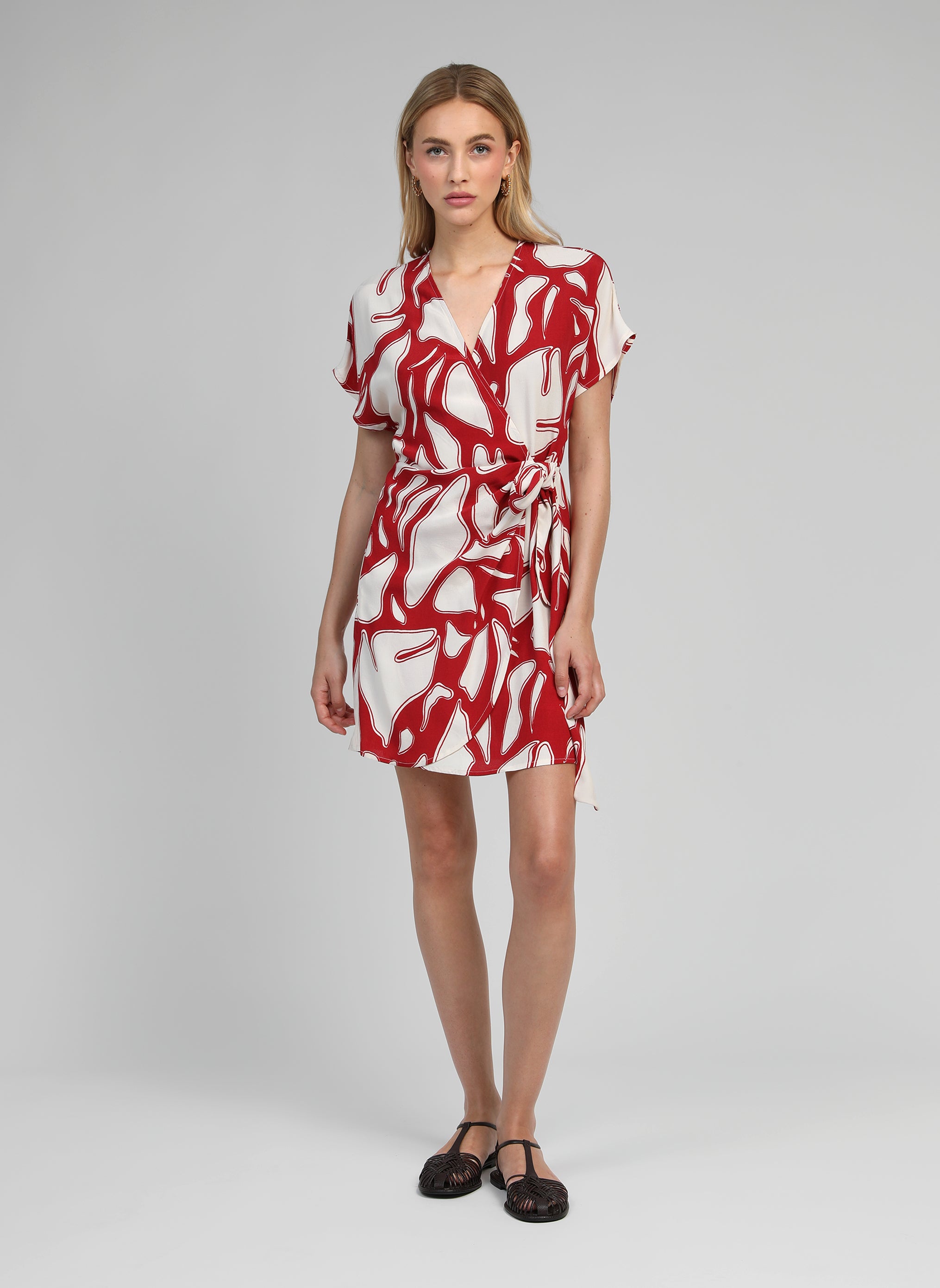 ROBE COURTE MELANIA flame cerise