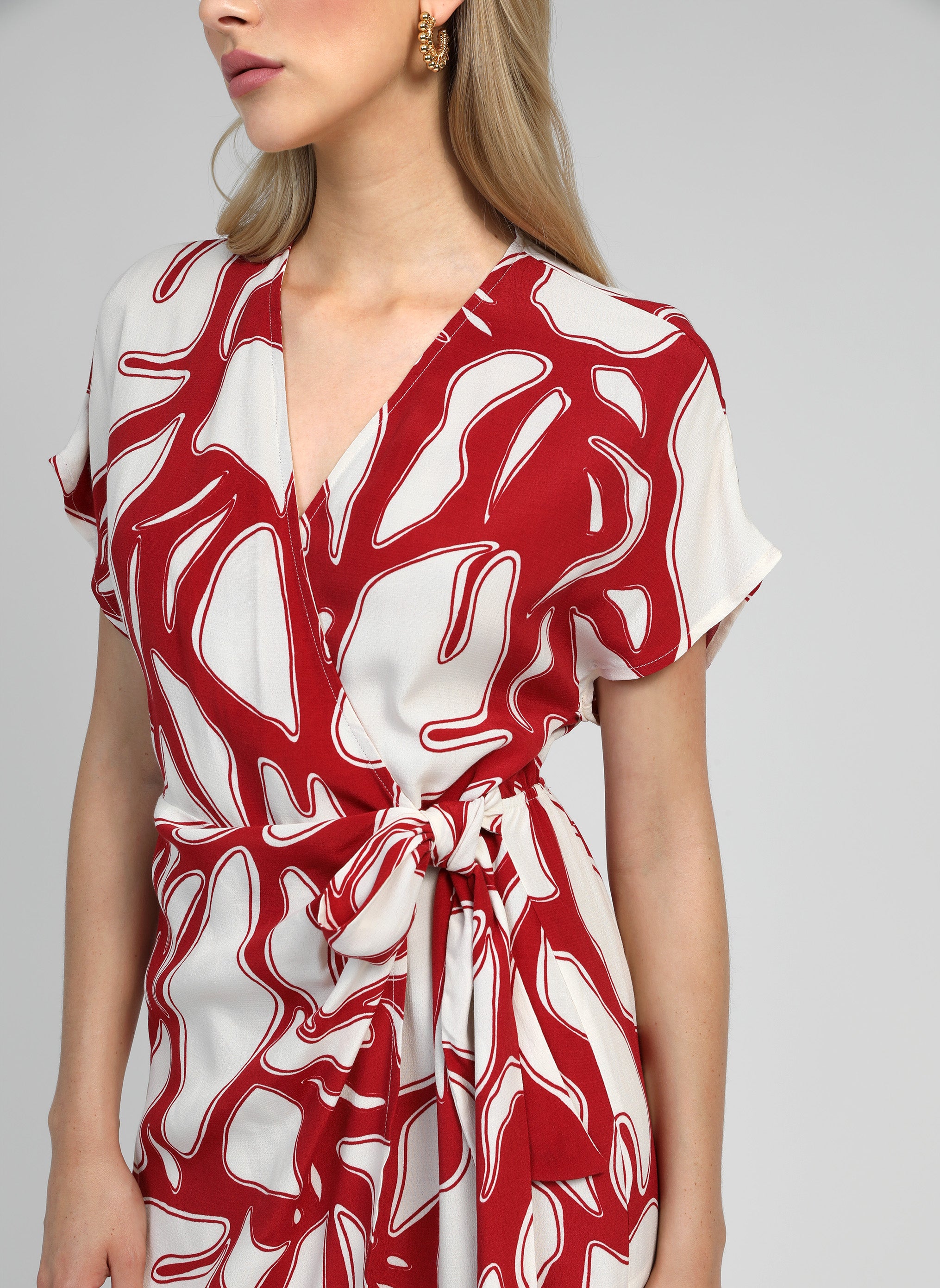 MELANIA cereza llama VESTIDO CORTO