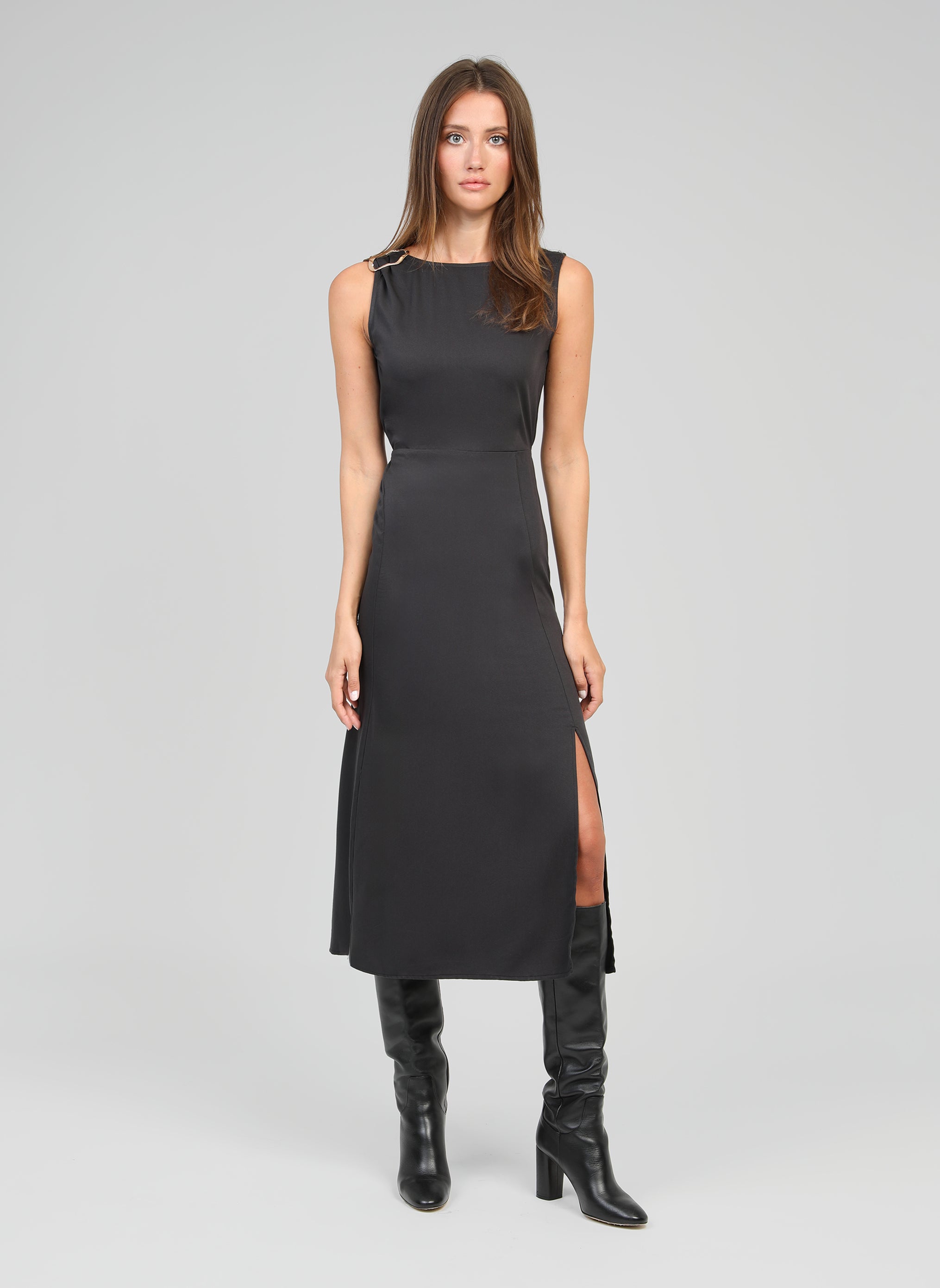 ROBE MIDI MYSTRAL carbone