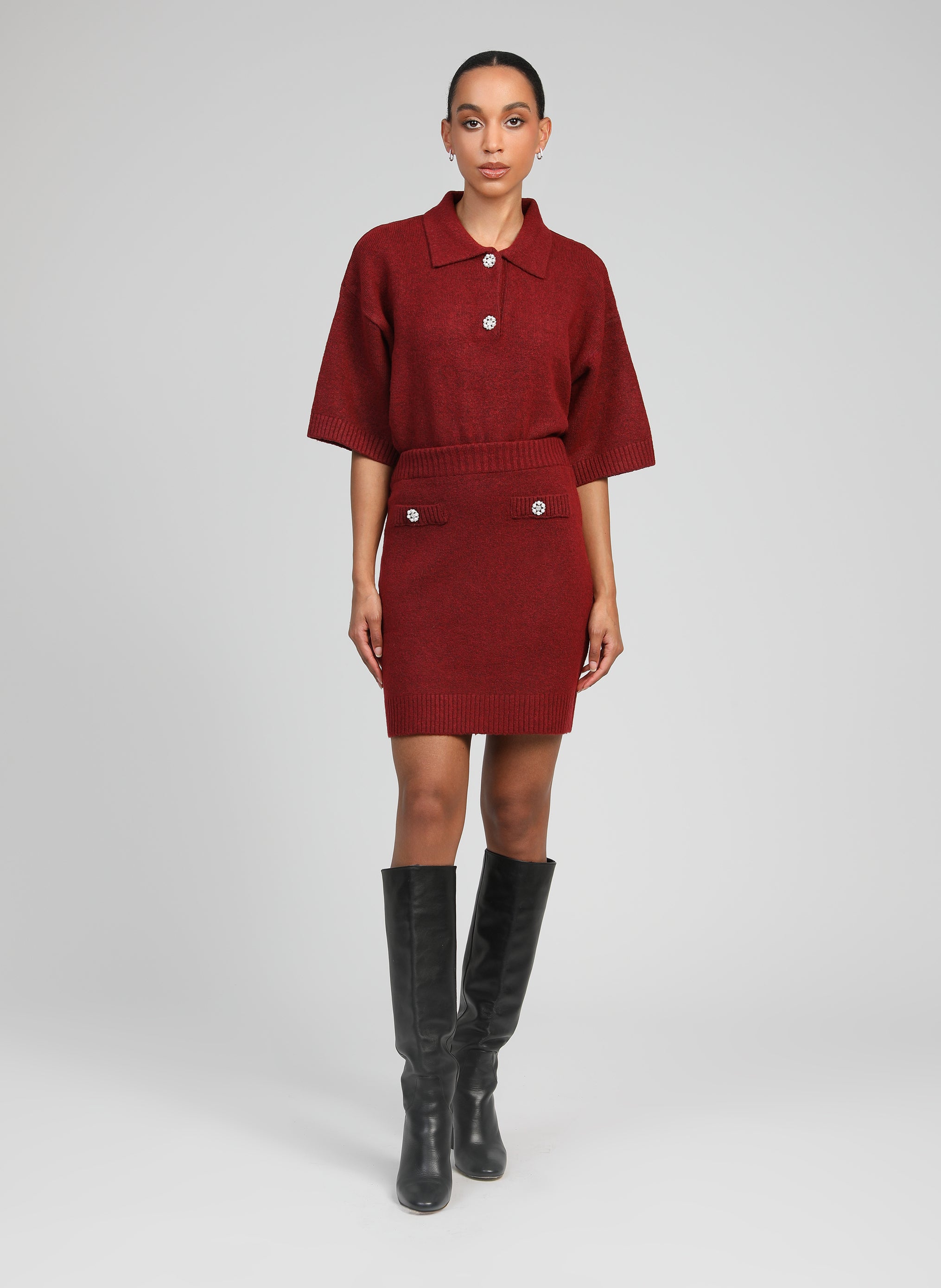 JUPE COURTE NAMINI framboise