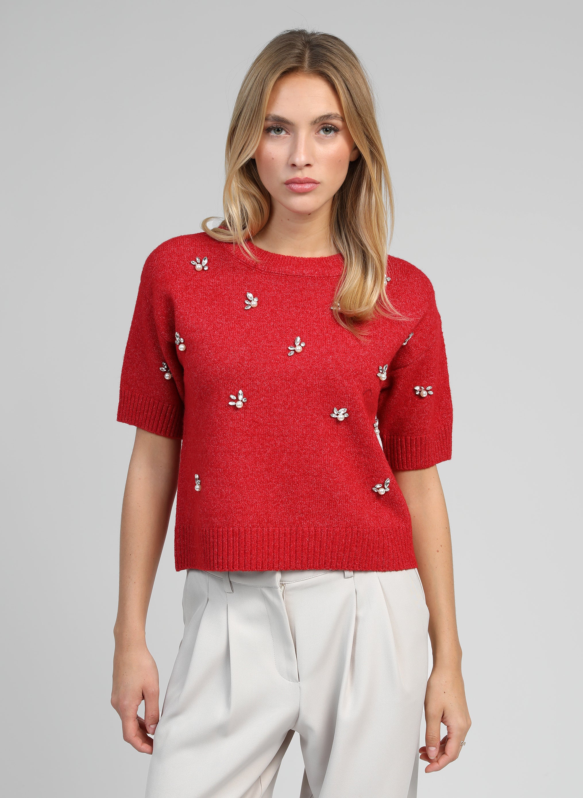 PULL NELIDA rouge