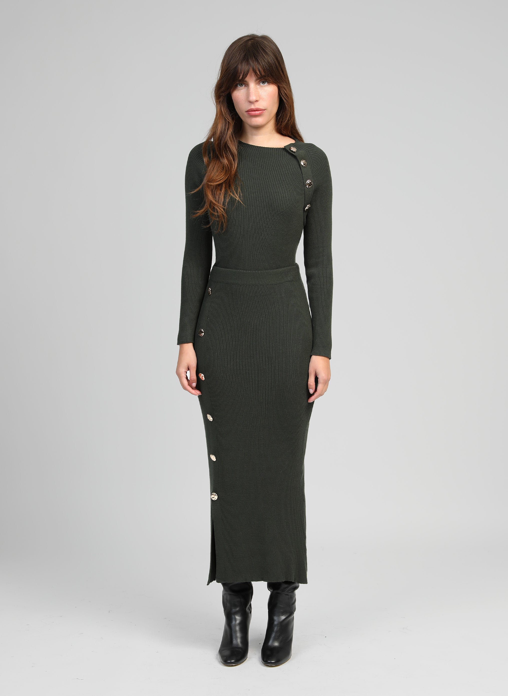 JUPE LONGUE NINI kaki