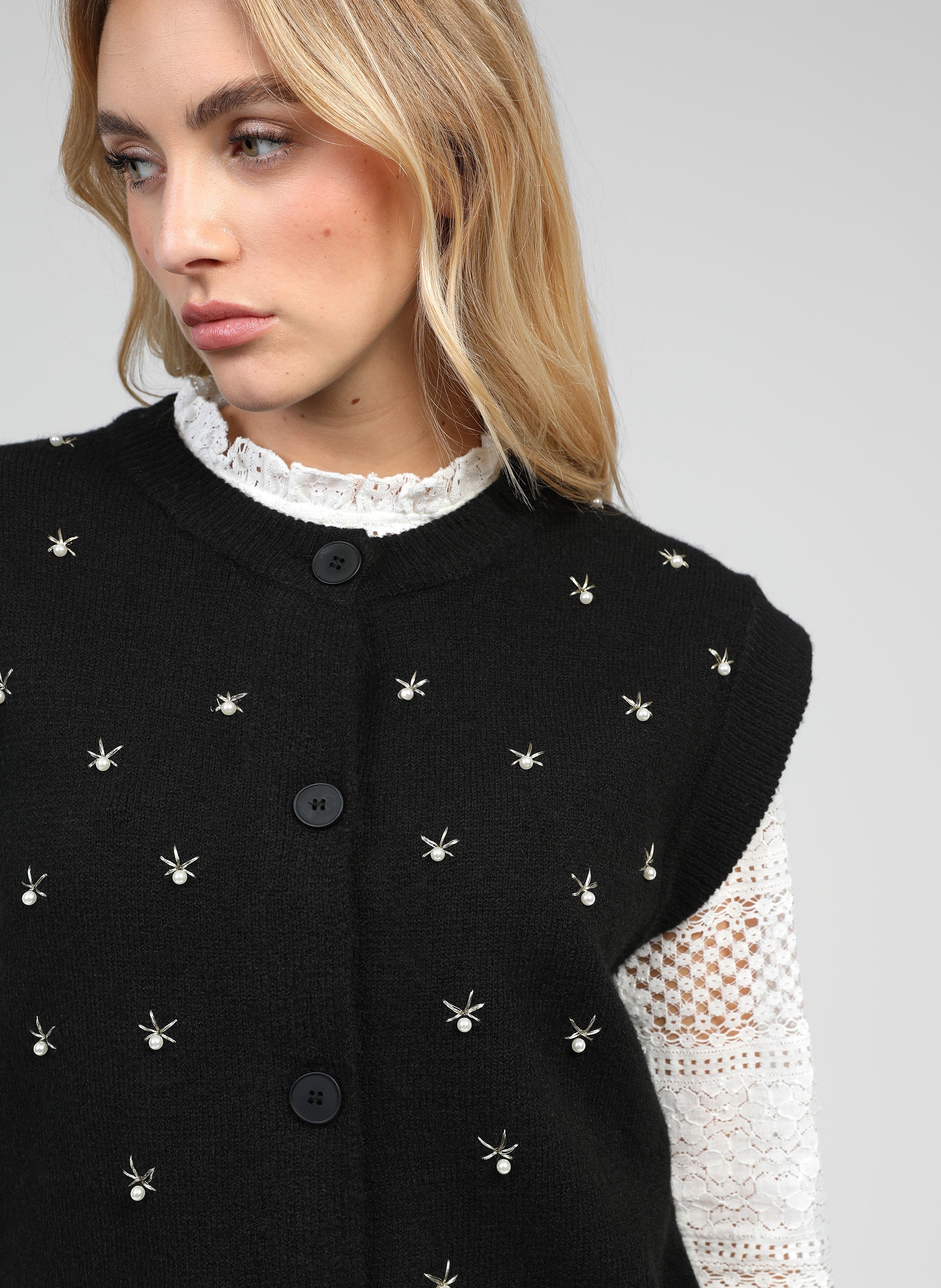 CARDIGAN SANS MANCHE NOLWEN noir