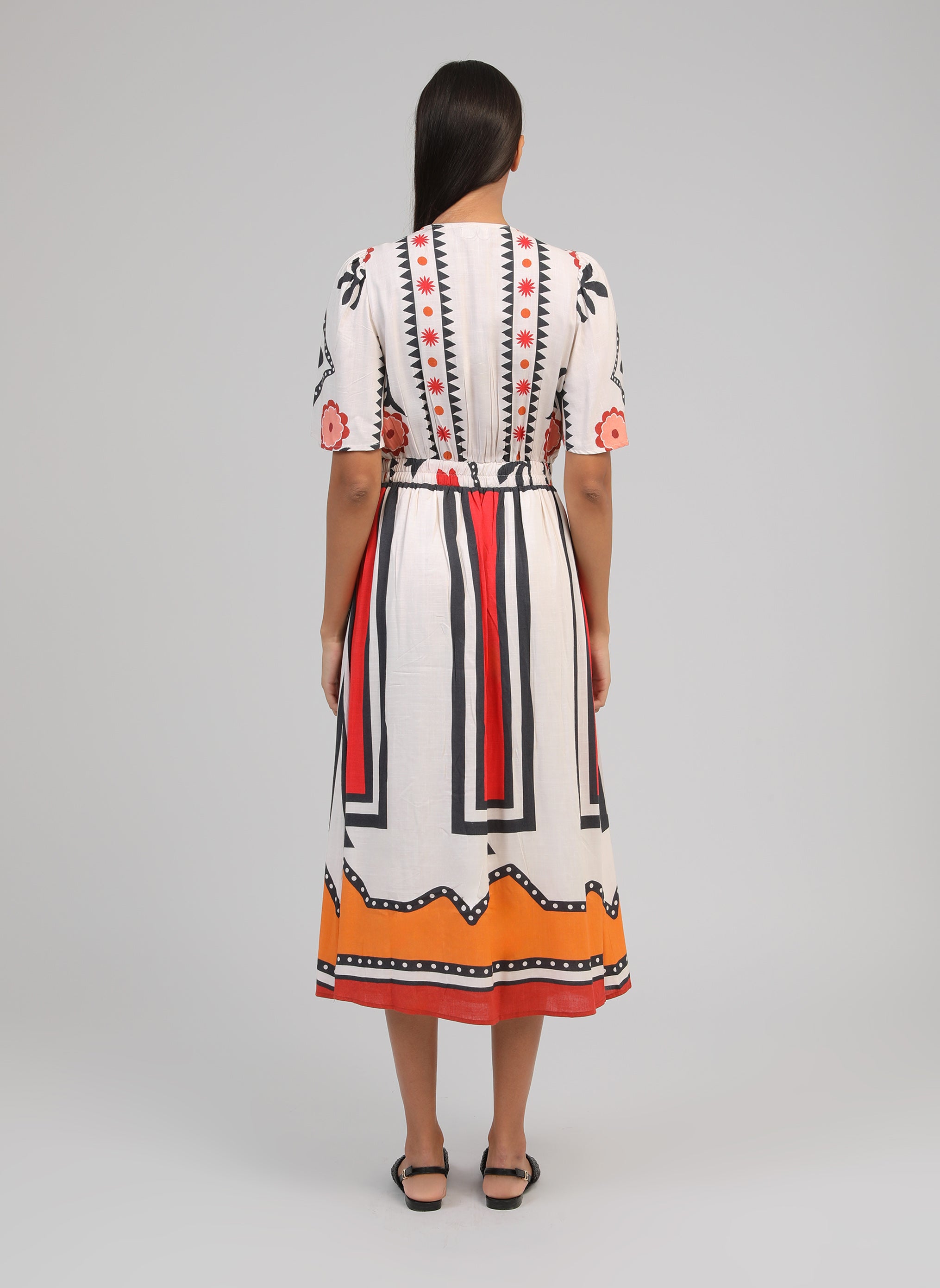 ROBE MIDI ODEMARIA sage ecru