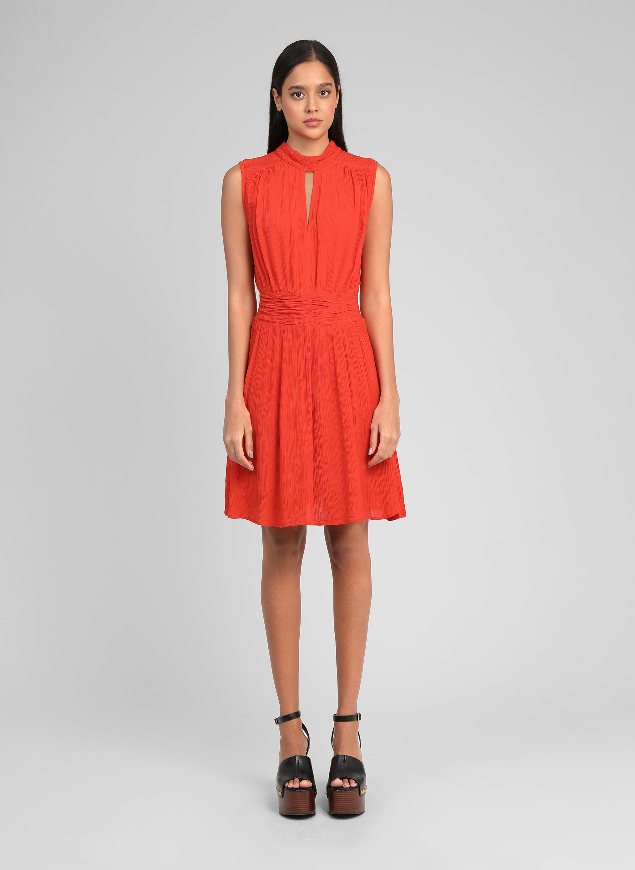 ROBE COURTE ORLEANE piment