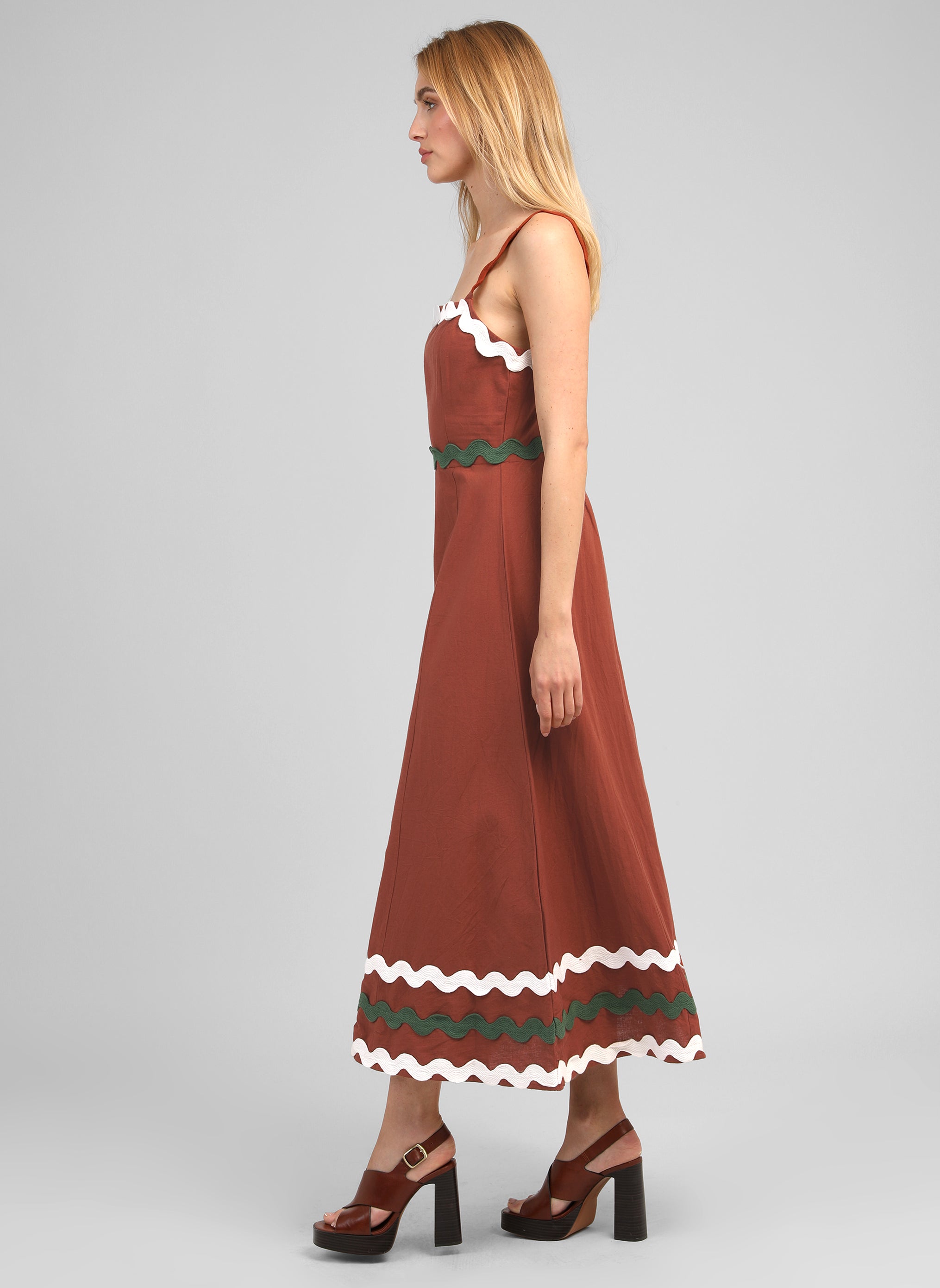 ROBE LONGUE OVALENTIN marron