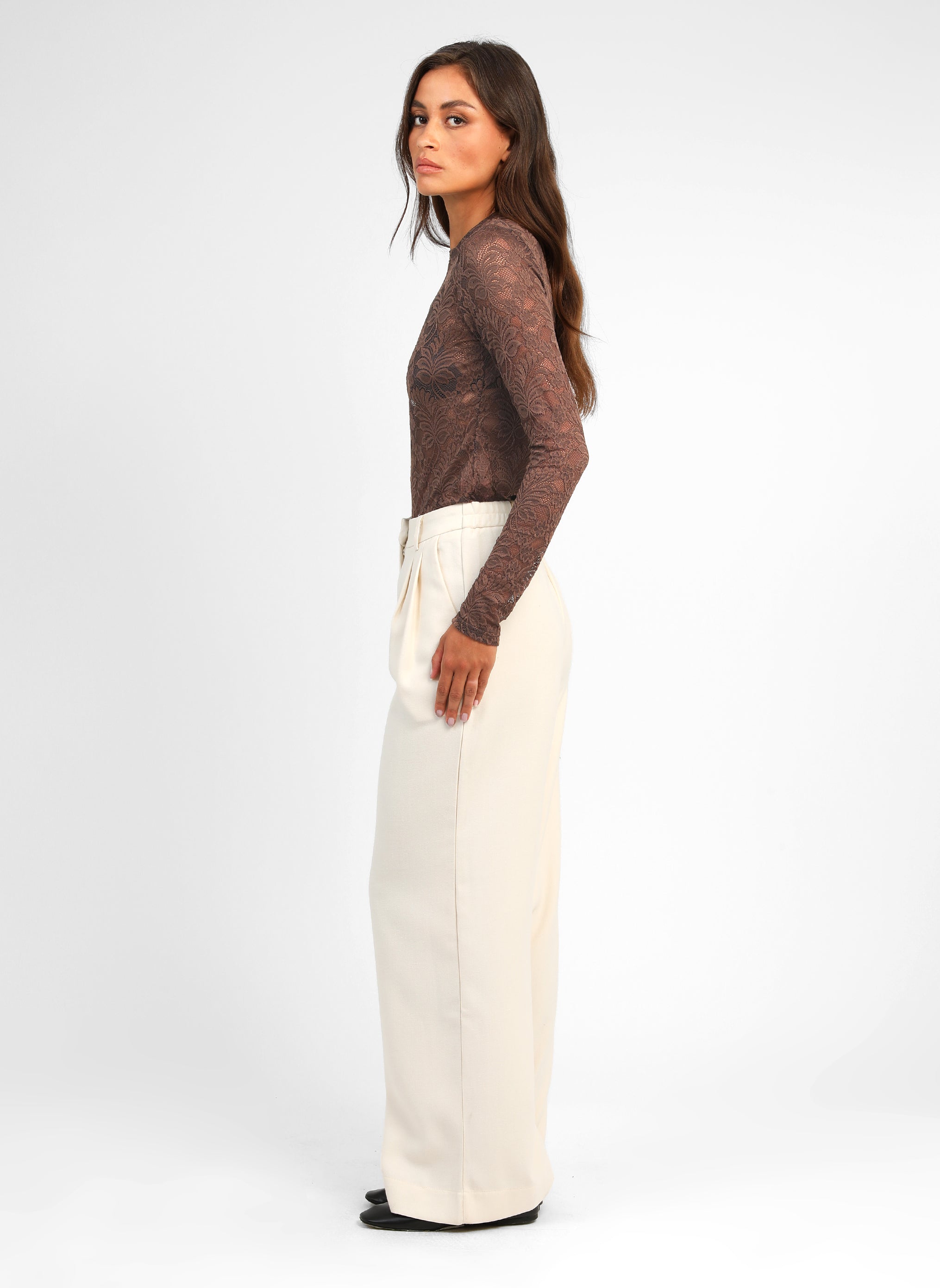 PANTALON PERLA blanc casse