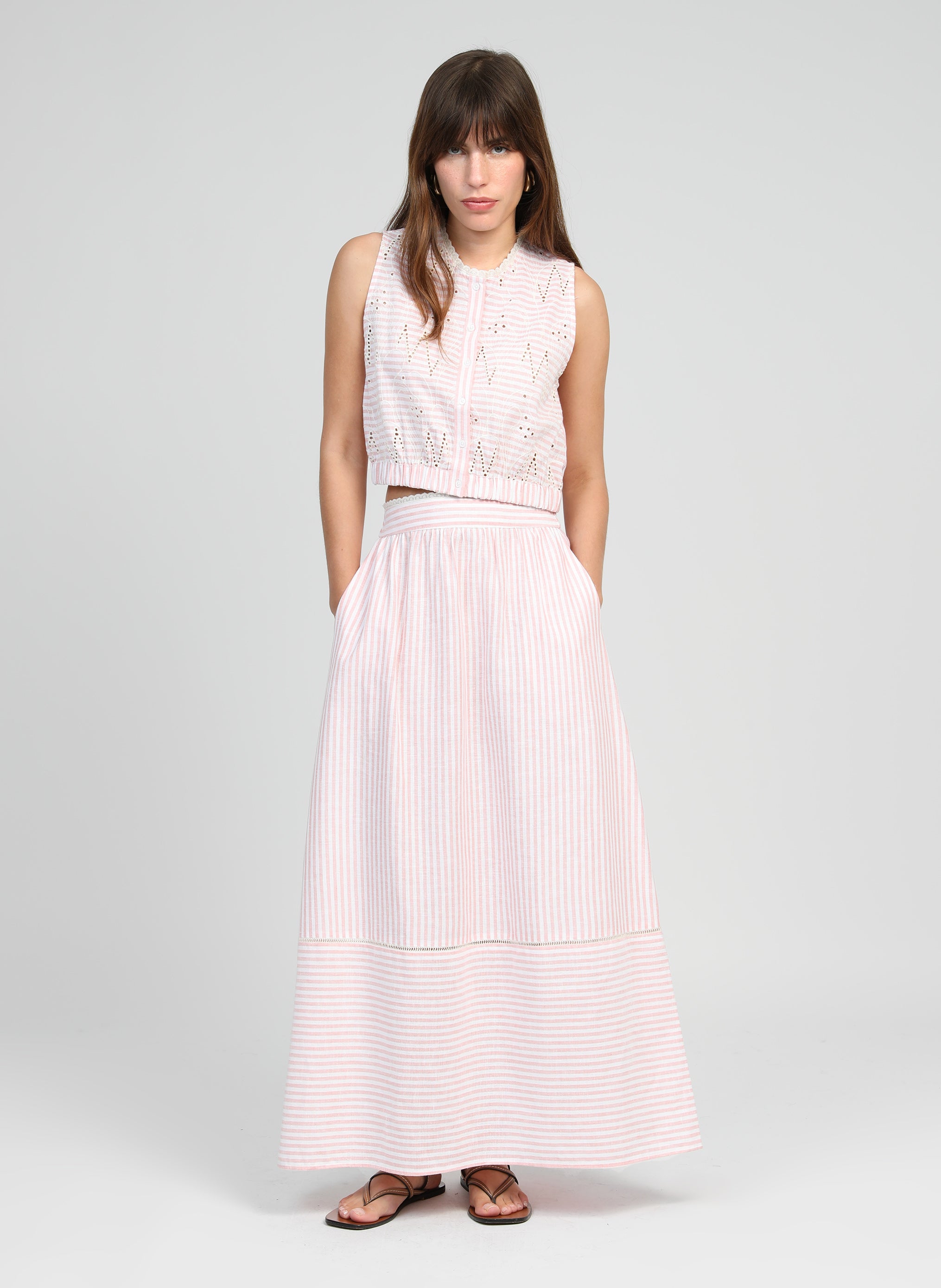 JUPE MIDI RALYTA corail